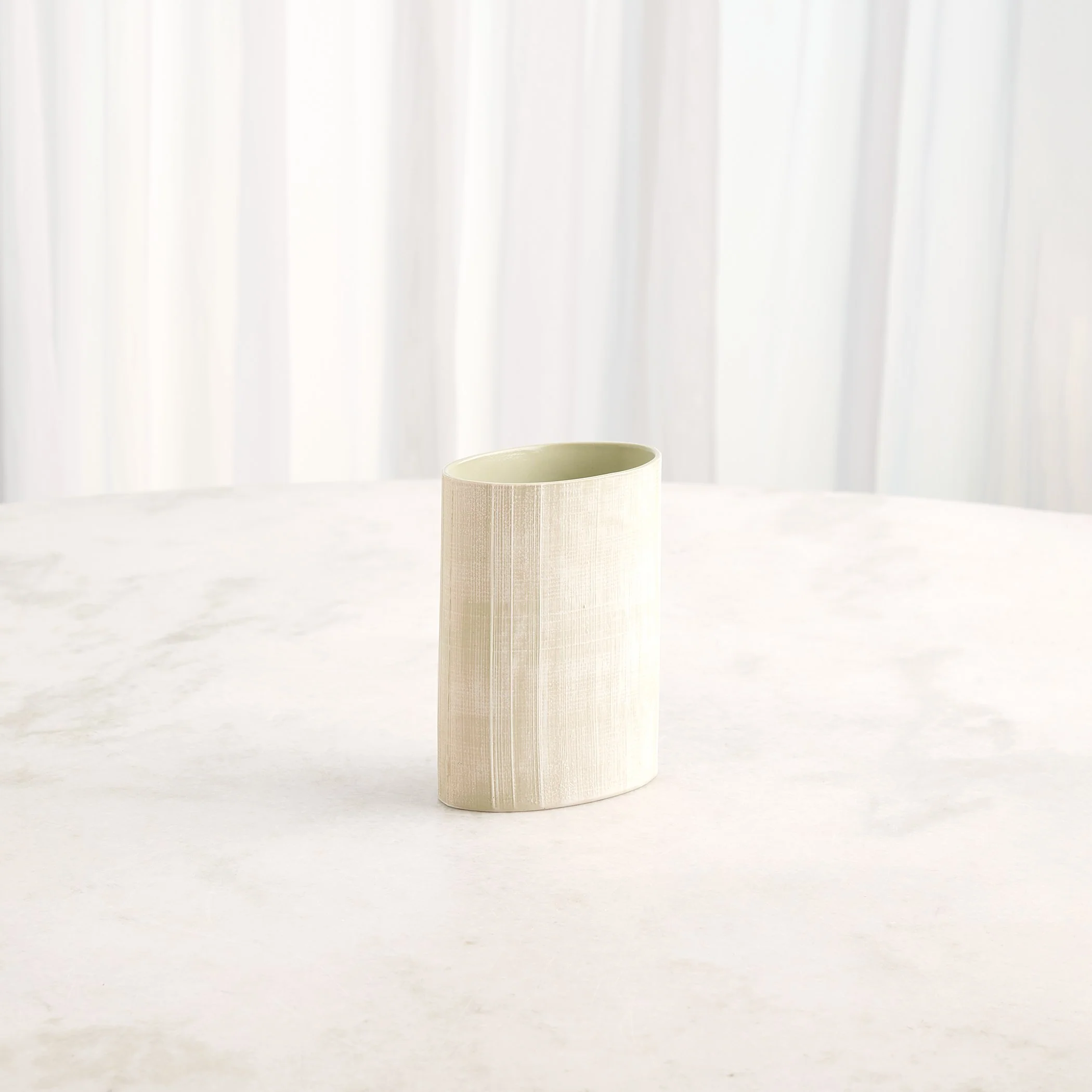 Global Views Cross Hatch Vase Celery - Image 3
