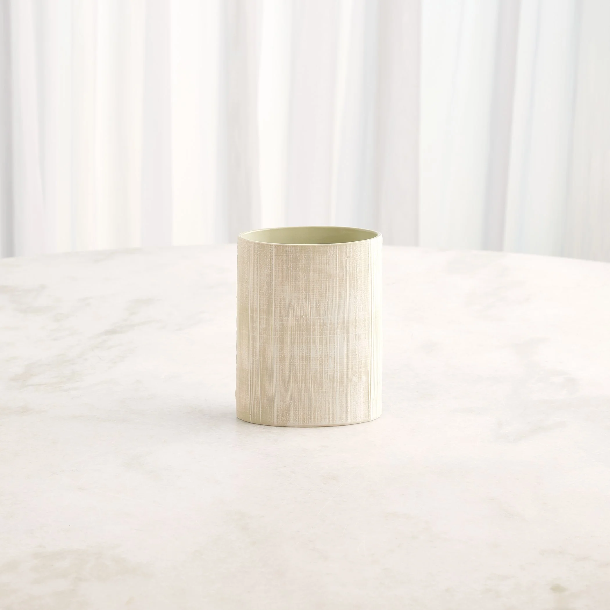 Global Views Cross Hatch Vase Celery - Image 4