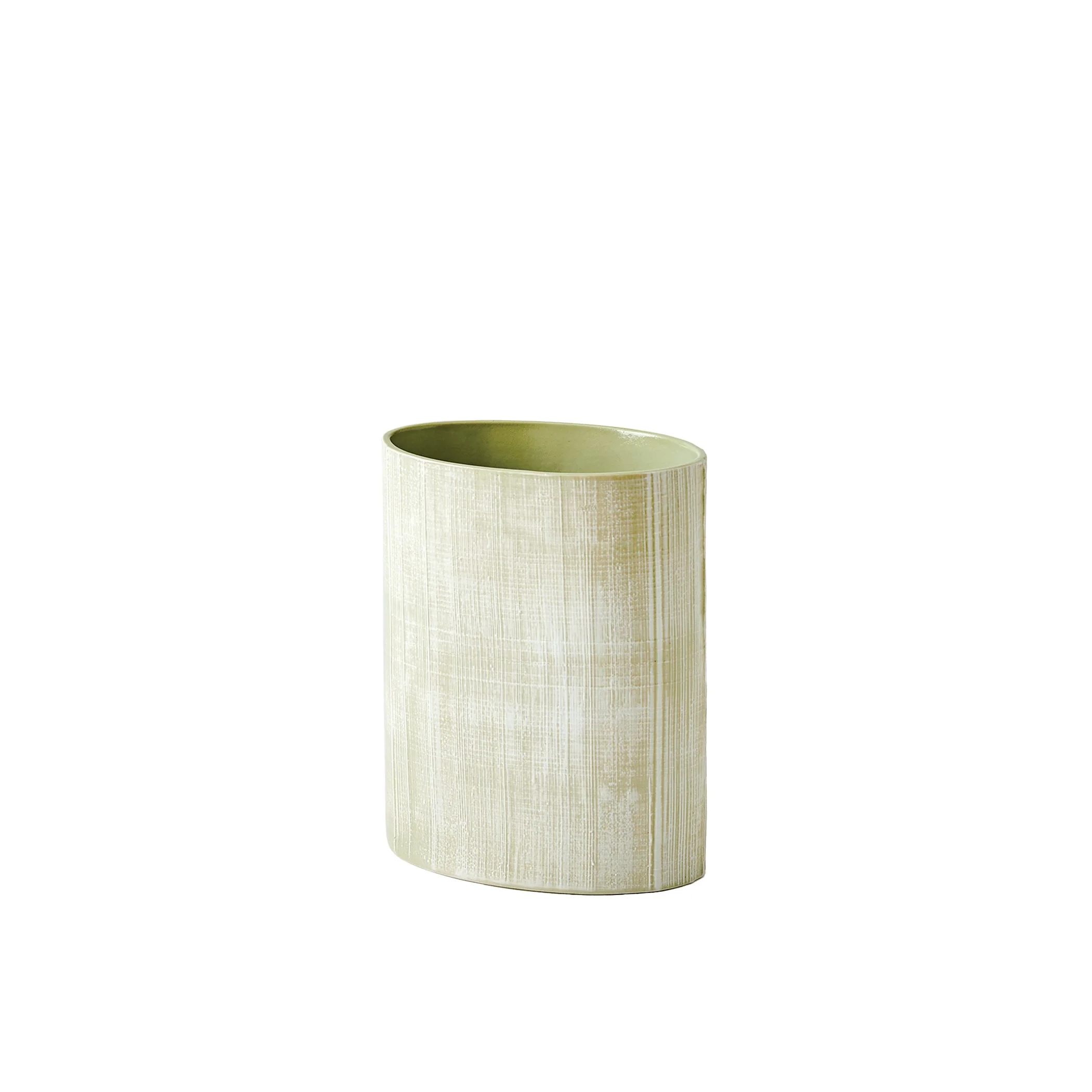 Global Views Cross Hatch Vase Celery - Image 8