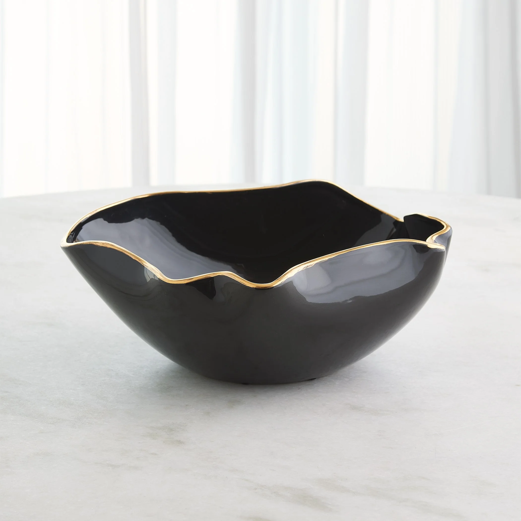 Global Views Currents Bowl Black/Gold - Image 3