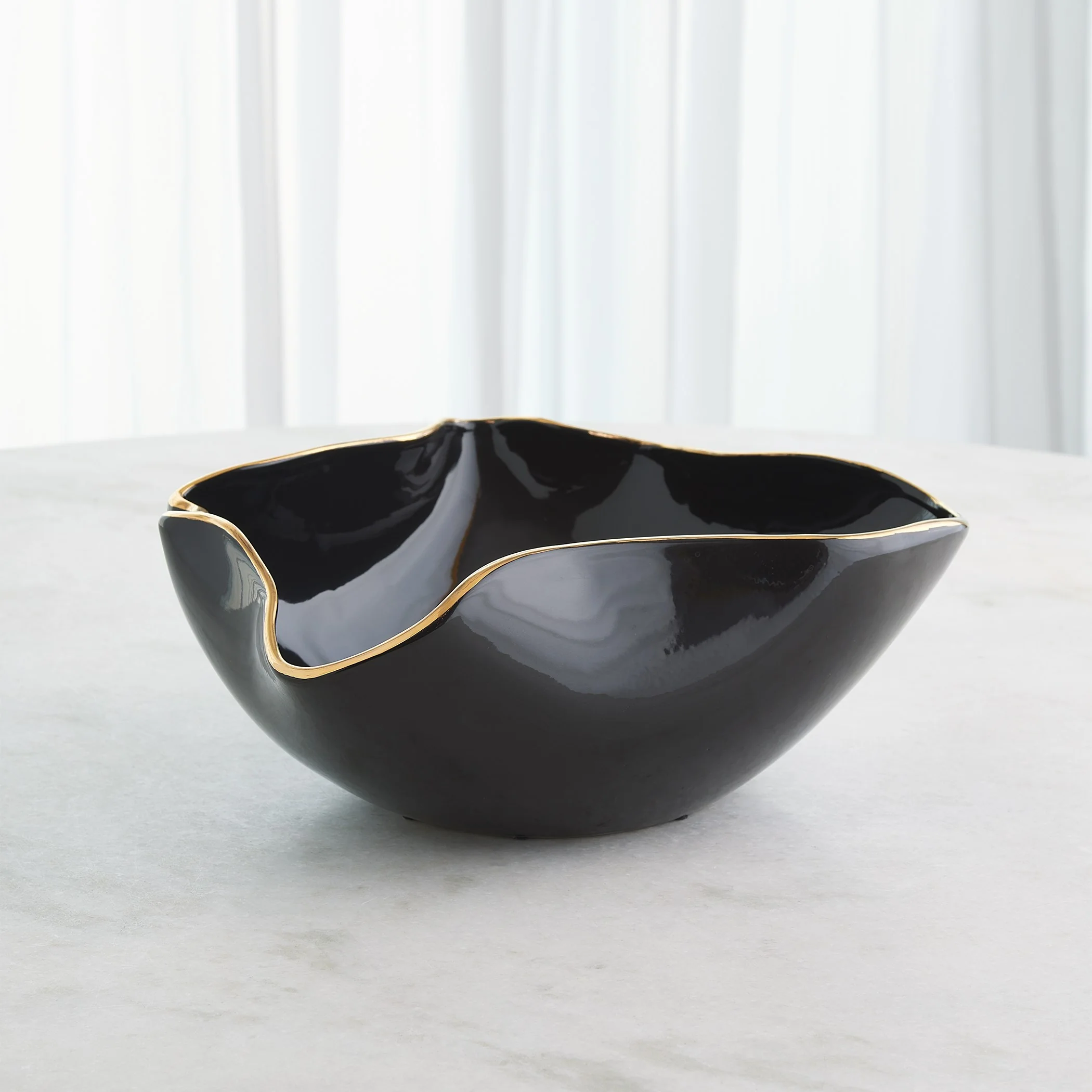 Global Views Currents Bowl Black/Gold - Image 4