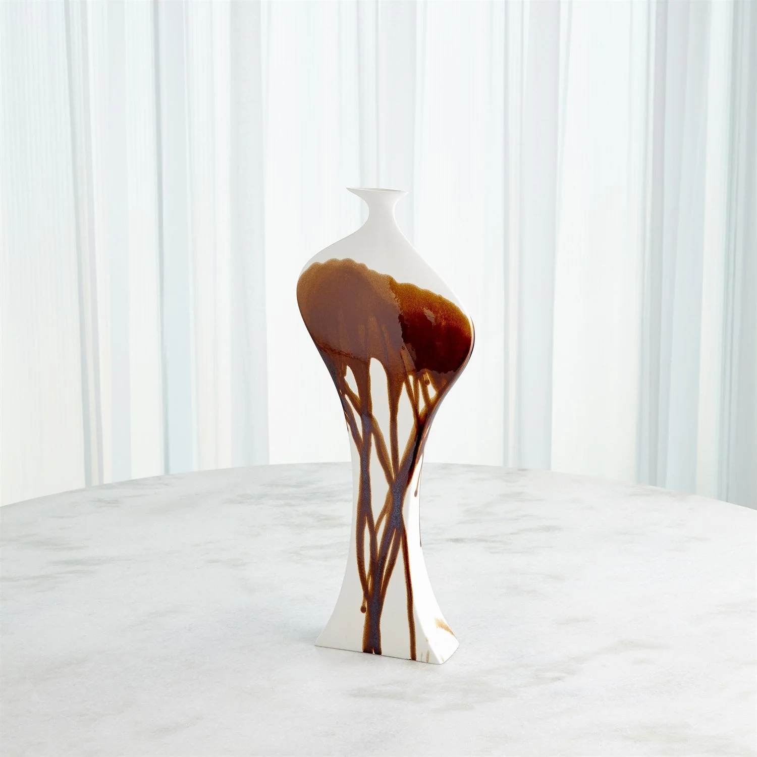 Global Views Curvy Bottle - Garnet Splash - Image 6