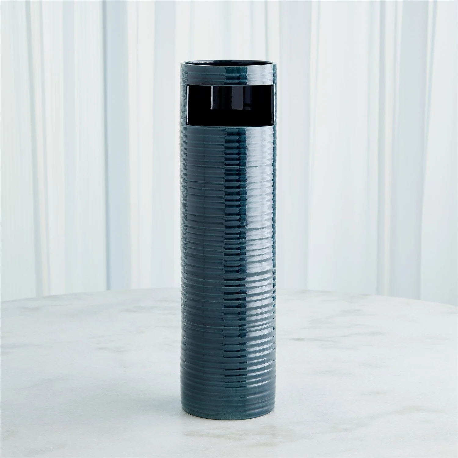 Global Views Dark Blue Cut Out Vase Clearance - Image 4