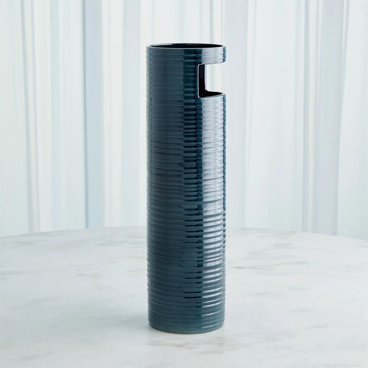 Global Views Dark Blue Cut Out Vase Clearance - Image 5