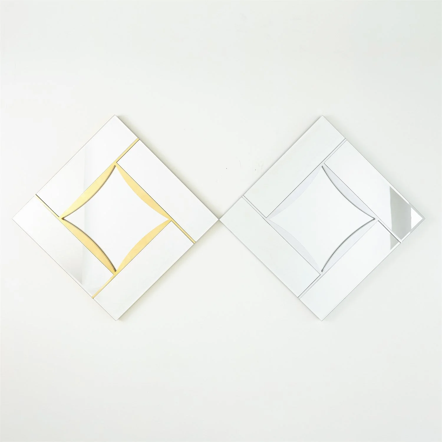 Global Views Diamond Shape Mirror - Gold Leaf - Image 3
