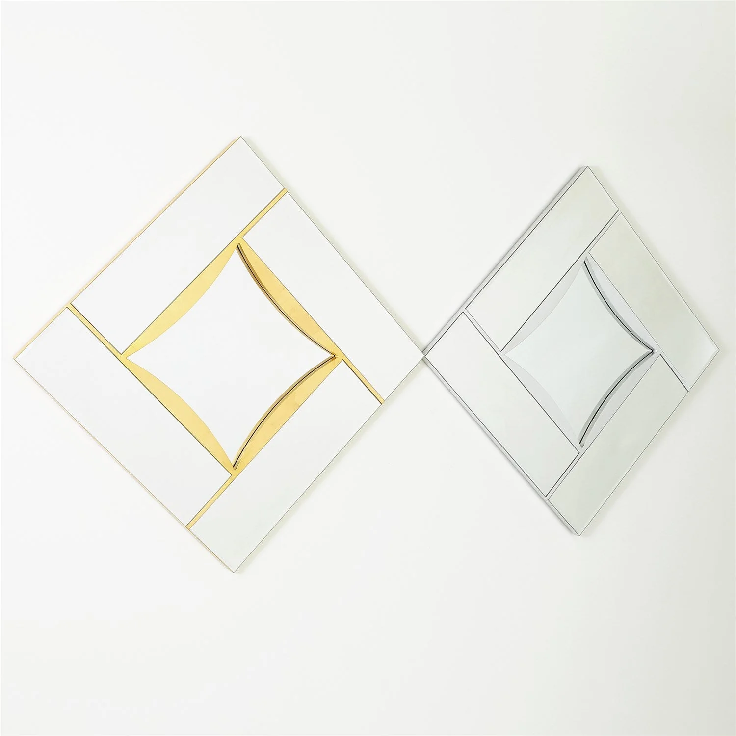 Global Views Diamond Shape Mirror - Gold Leaf - Image 4