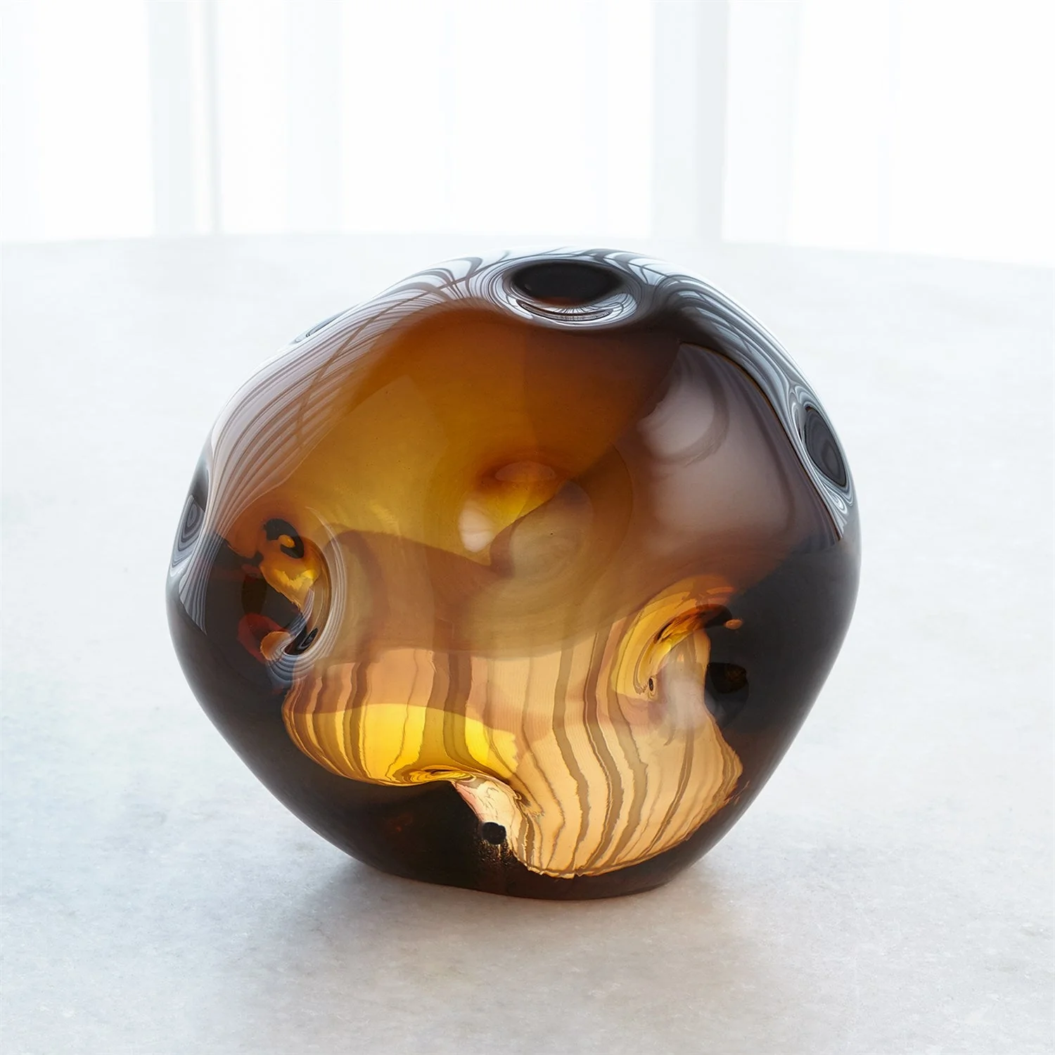 Global Views Dimpled Sphere - Chocolate - Image 2