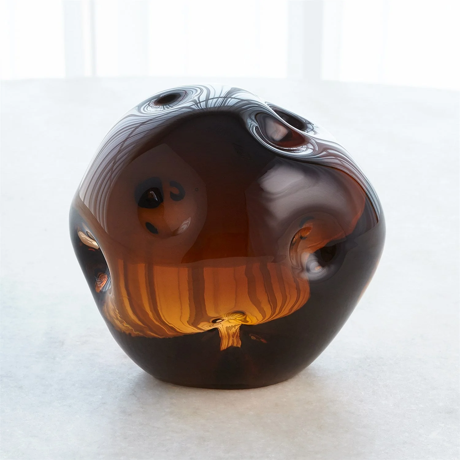 Global Views Dimpled Sphere - Chocolate - Image 3