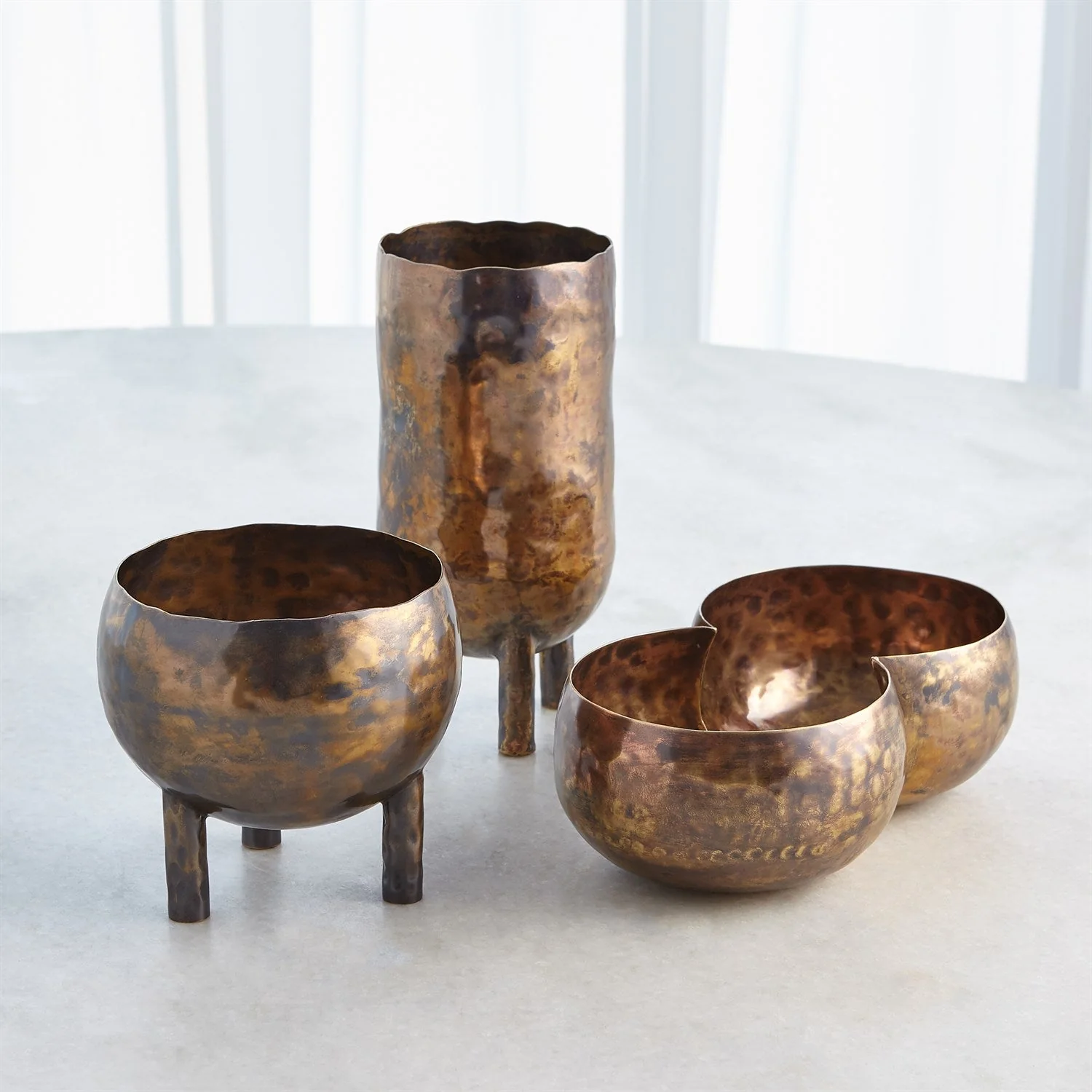 Global Views Double Alchemy Container - Burnt Brass - Image 4