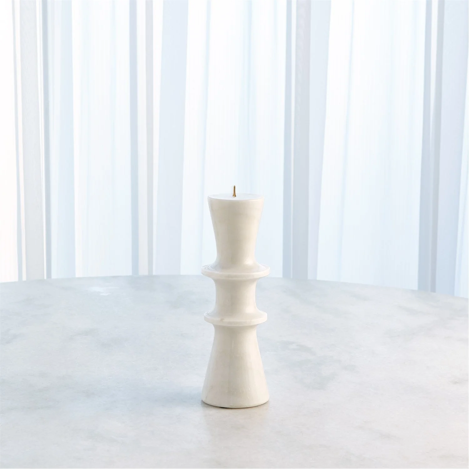 Global Views Double Flair Candle Stand - White - Image 3
