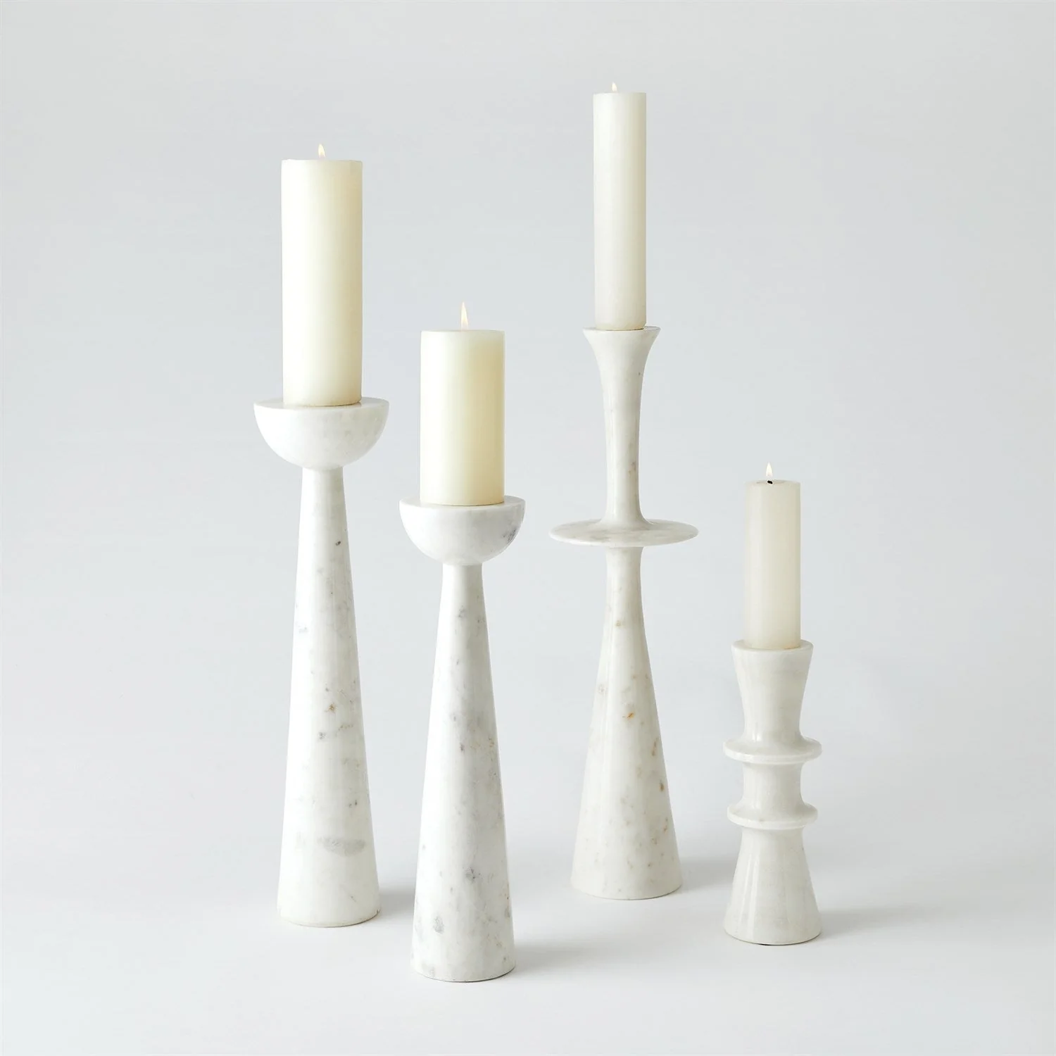 Global Views Double Flair Candle Stand - White - Image 7