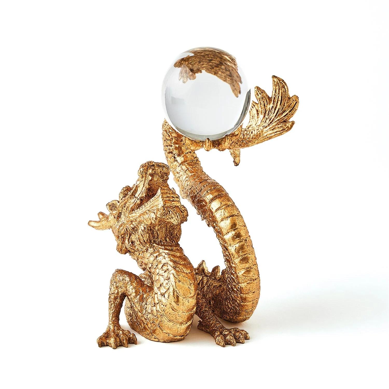 Global Views Dragon Holding Sphere - Gold Leaf - Image 2