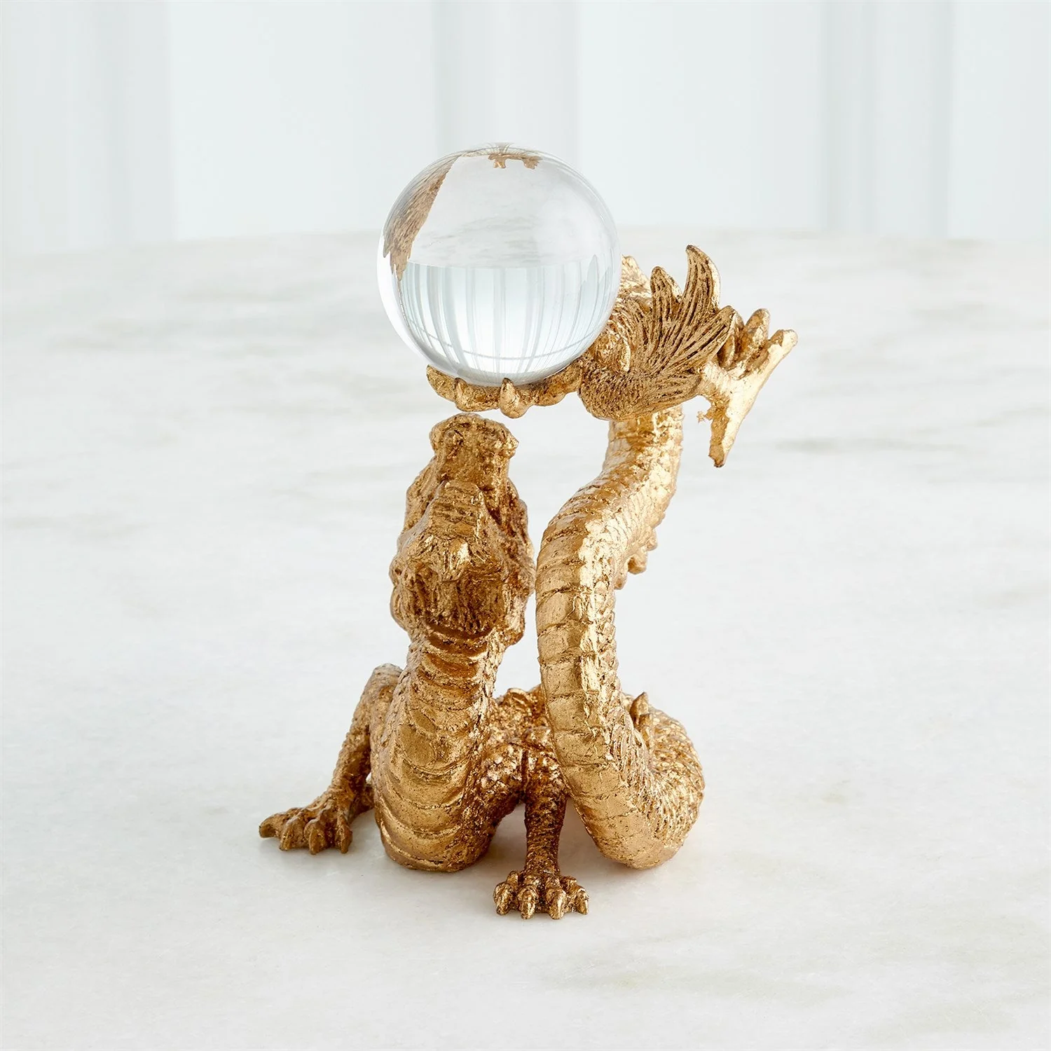 Global Views Dragon Holding Sphere - Gold Leaf - Image 3