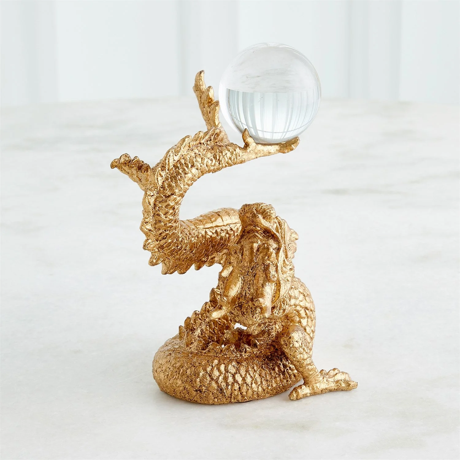 Global Views Dragon Holding Sphere - Gold Leaf - Image 5