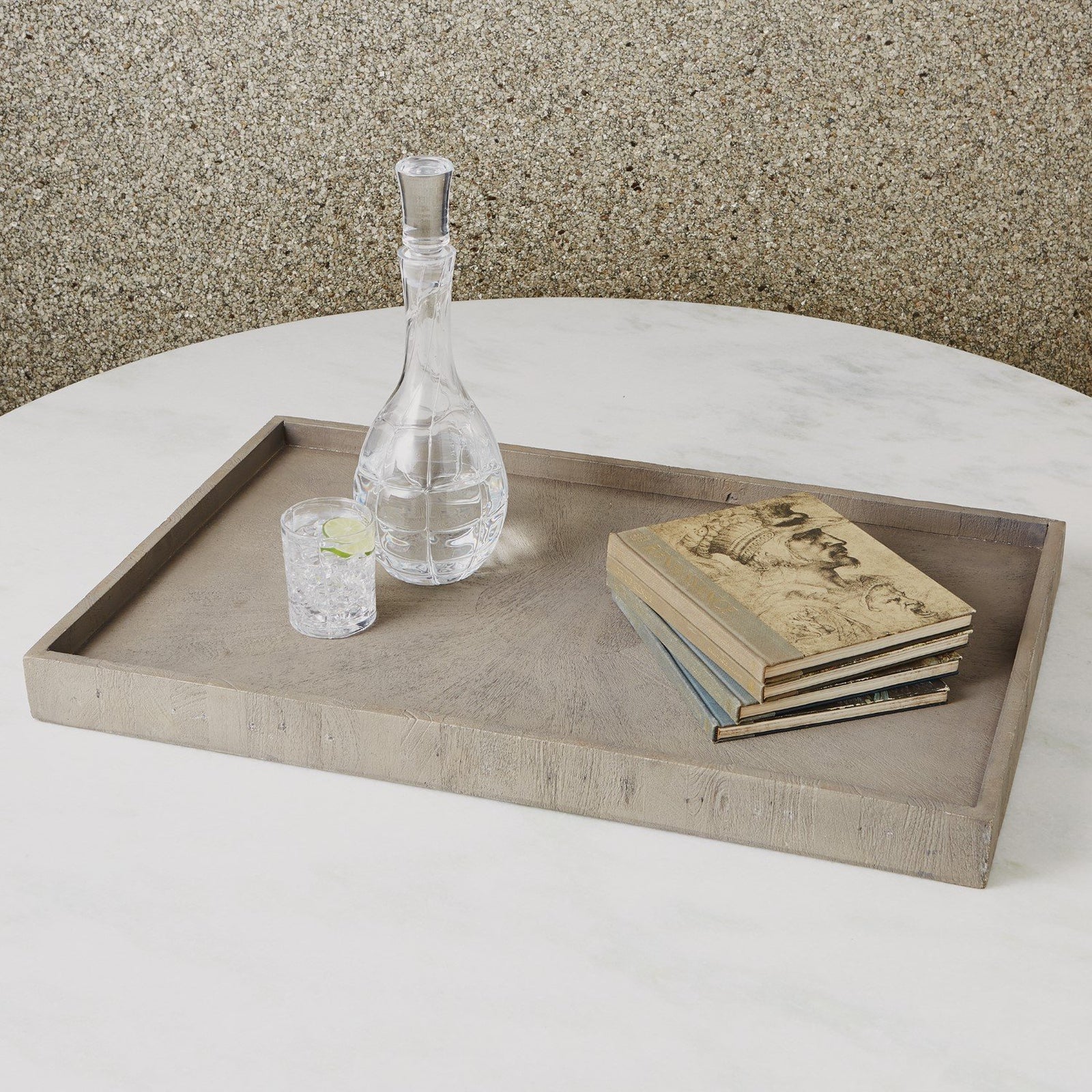 Global Views Driftwood Ottoman Tray-Grey - Image 2
