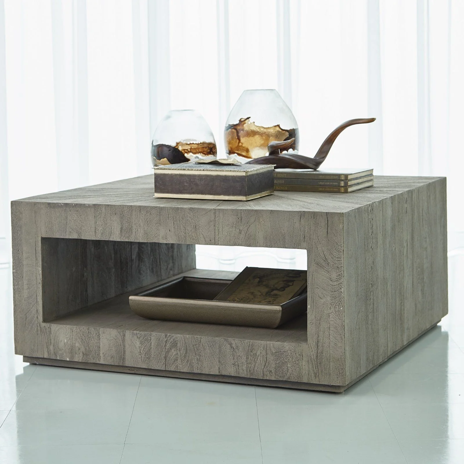 Global Views Driftwood Square Coffee Table - Image 2