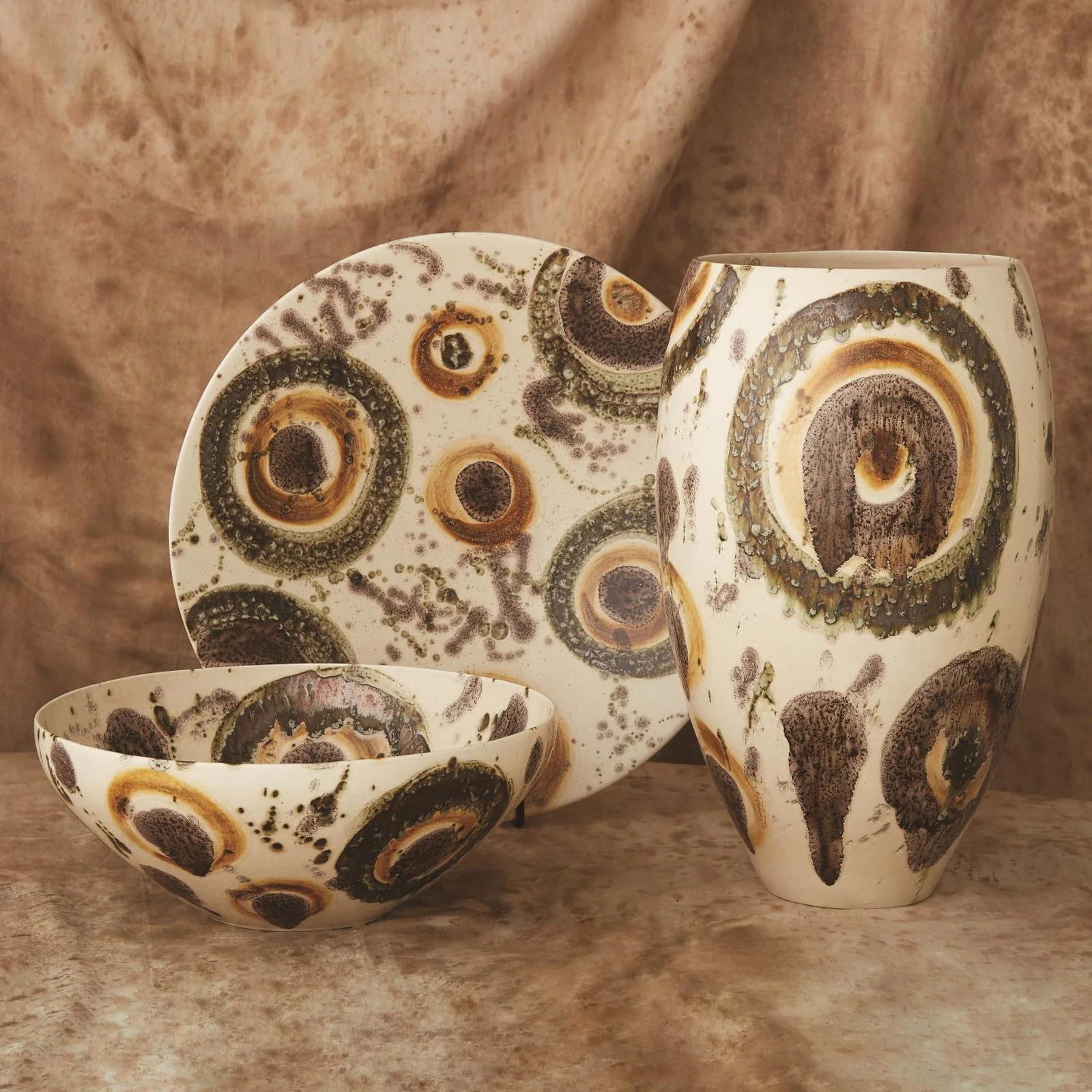 Global Views Earthtone Spots Vase - Image 3