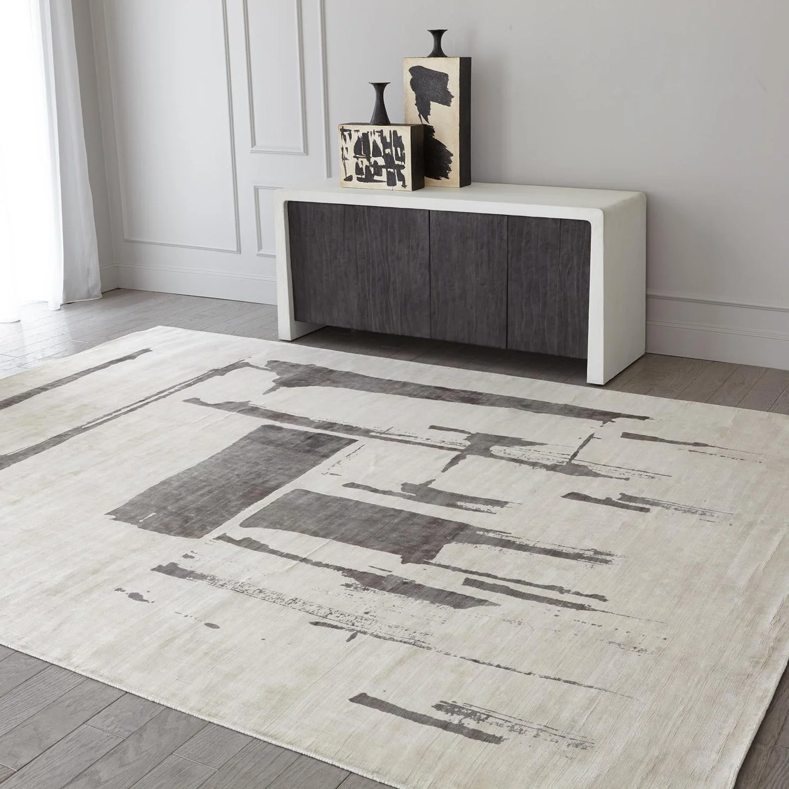 Global Views Edifice Rug-Cream/Charcoal - Image 2