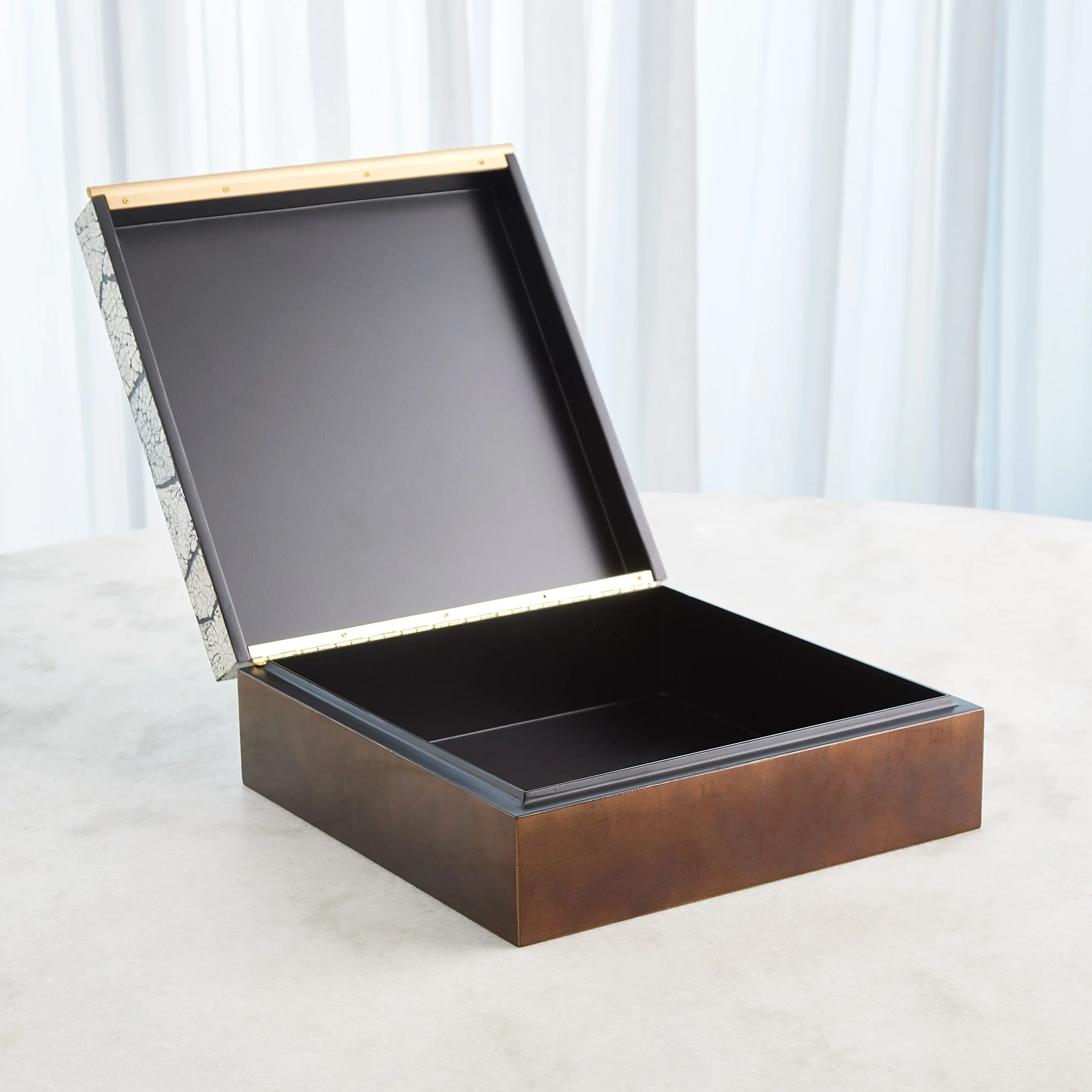 Global Views Eggshell Box Antique Gold Leaf - Image 11