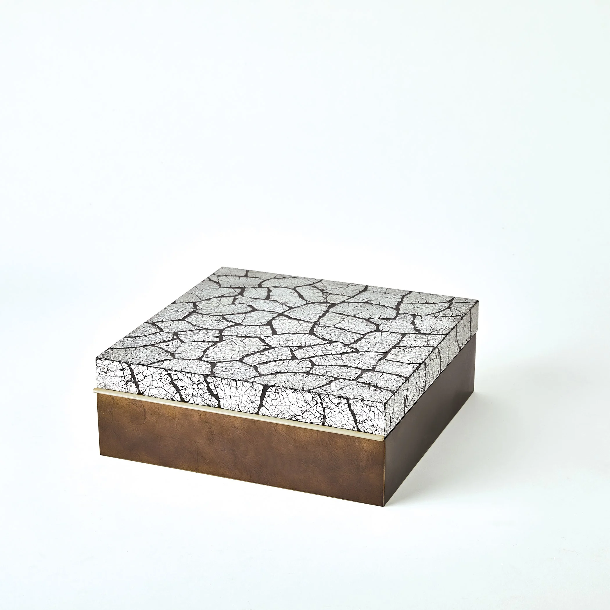 Global Views Eggshell Box Antique Gold Leaf - Image 9