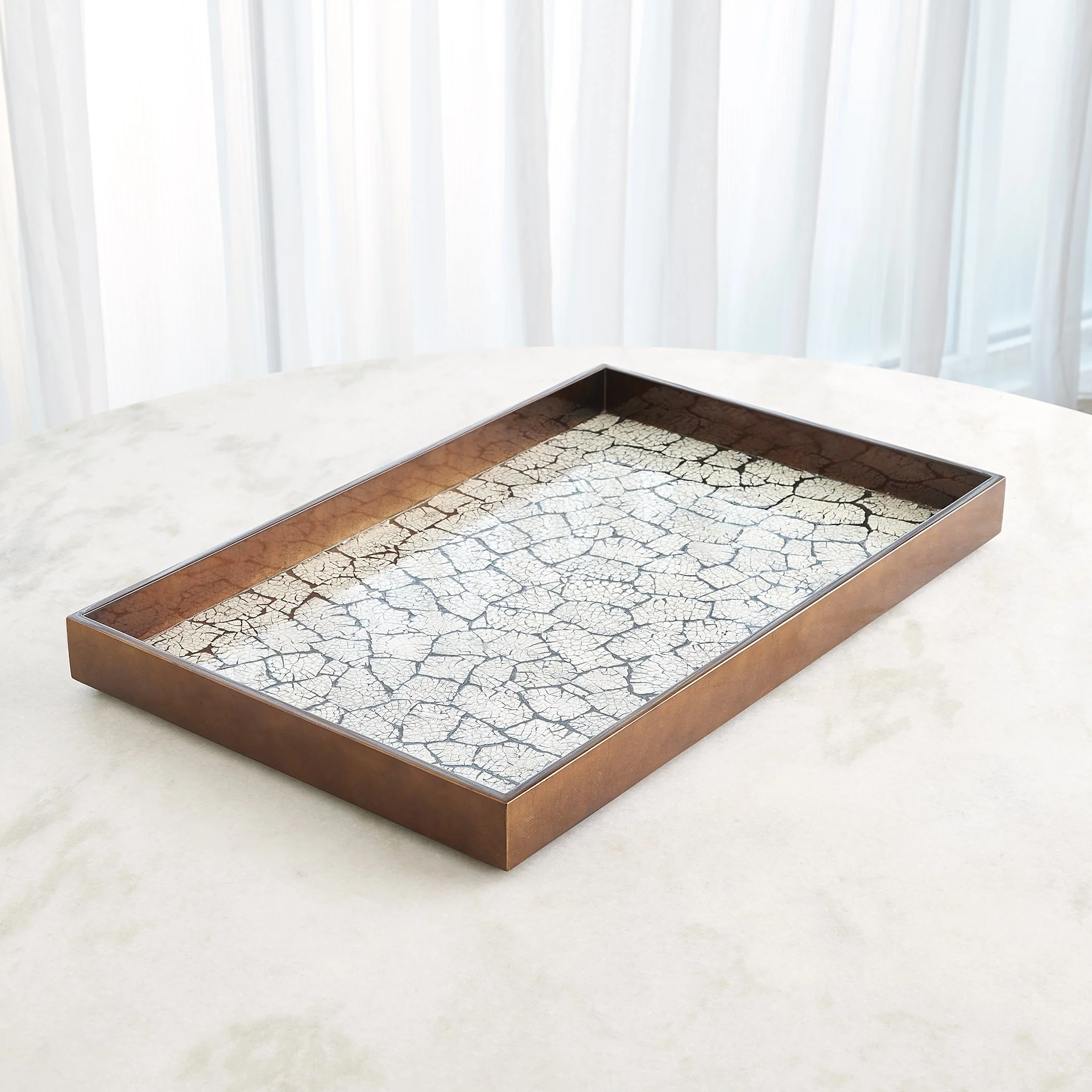 Global Views Eggshell Tray Antique Gold Leaf - Image 10