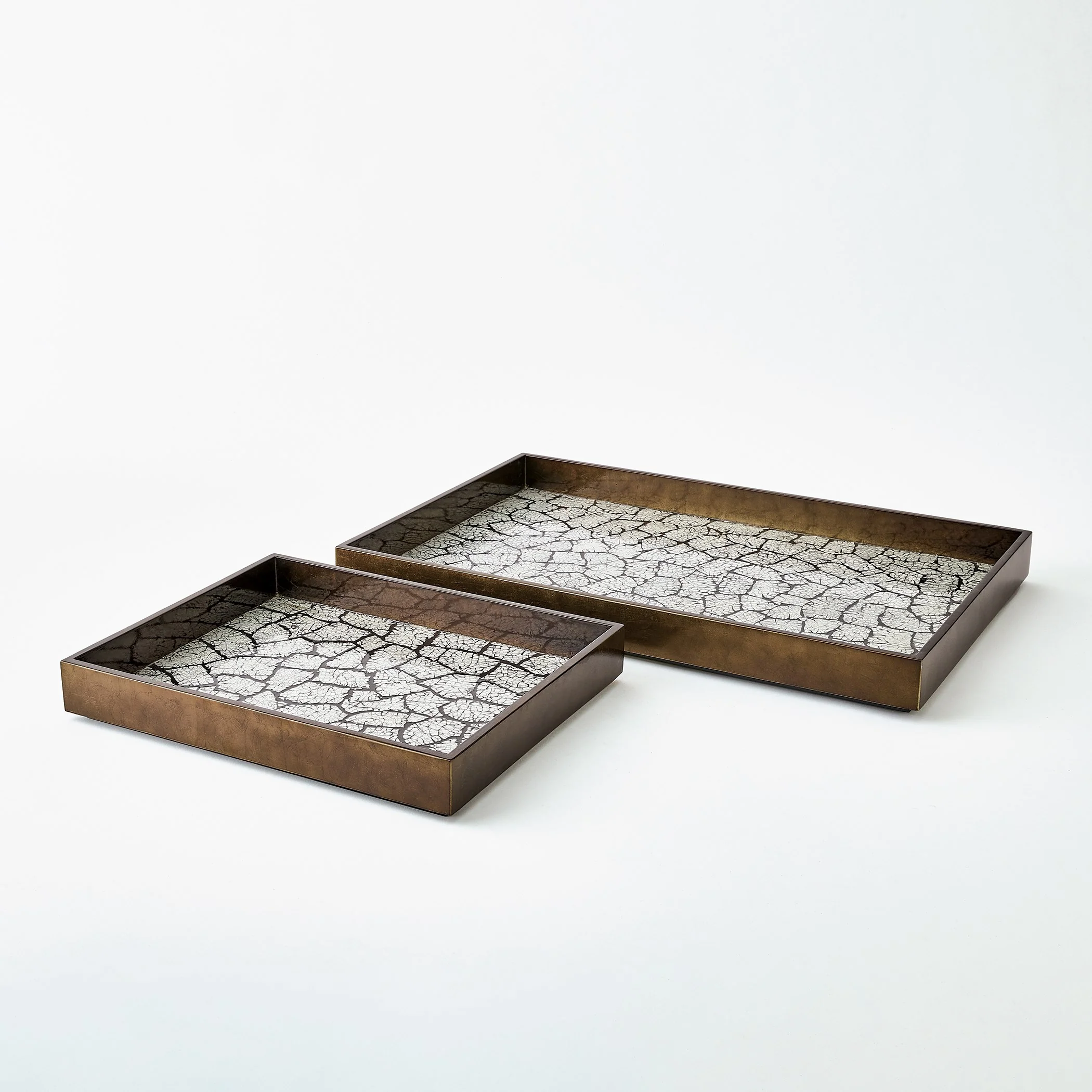 Global Views Eggshell Tray Antique Gold Leaf - Image 2
