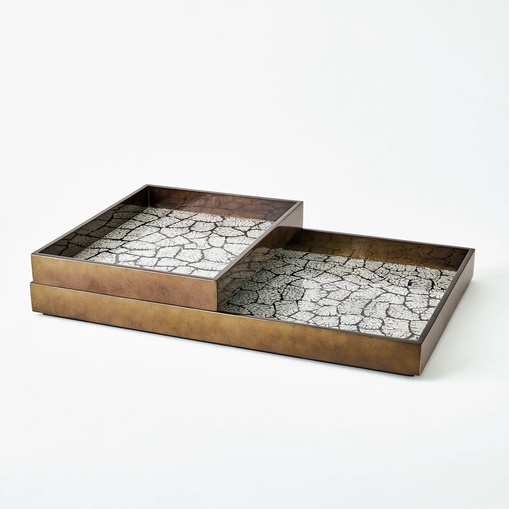 Global Views Eggshell Tray Antique Gold Leaf - Image 3
