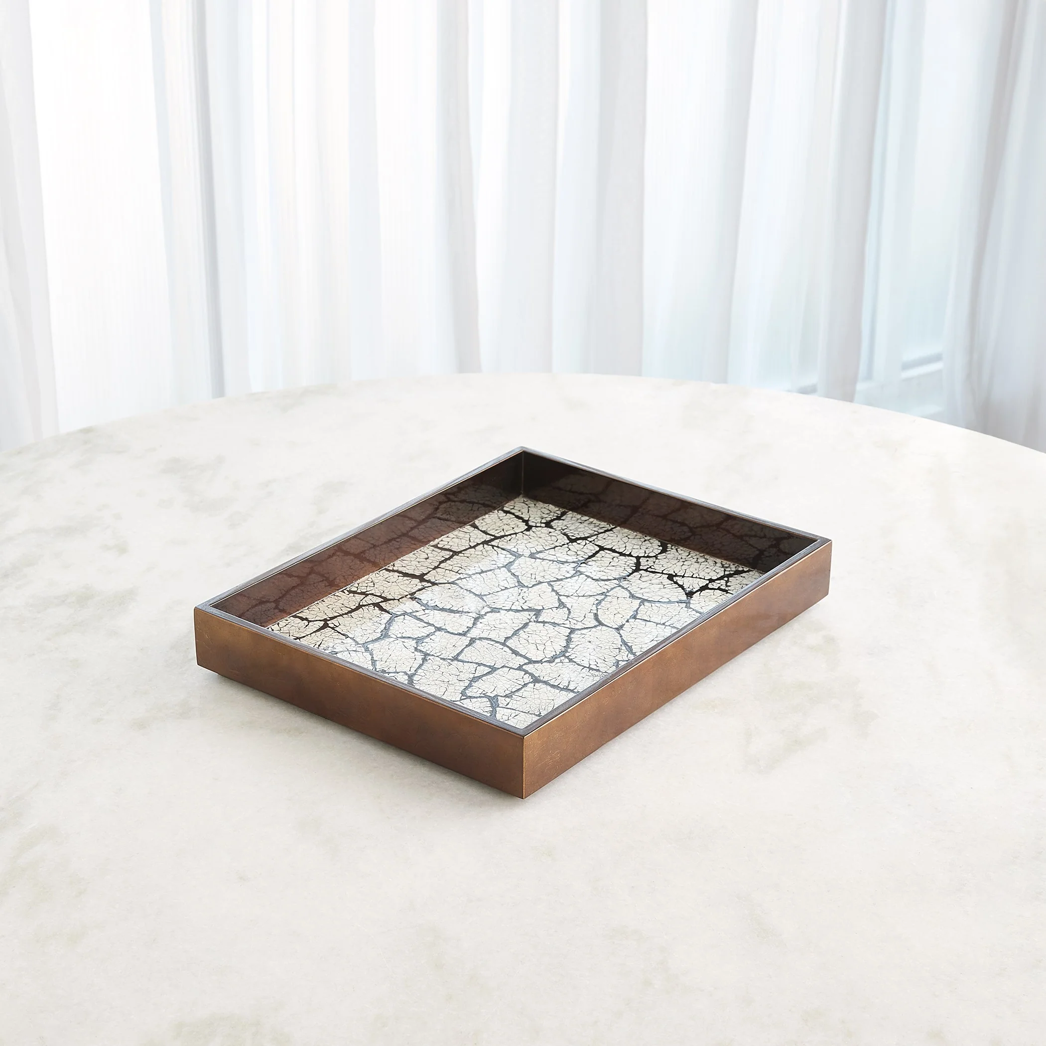 Global Views Eggshell Tray Antique Gold Leaf - Image 5