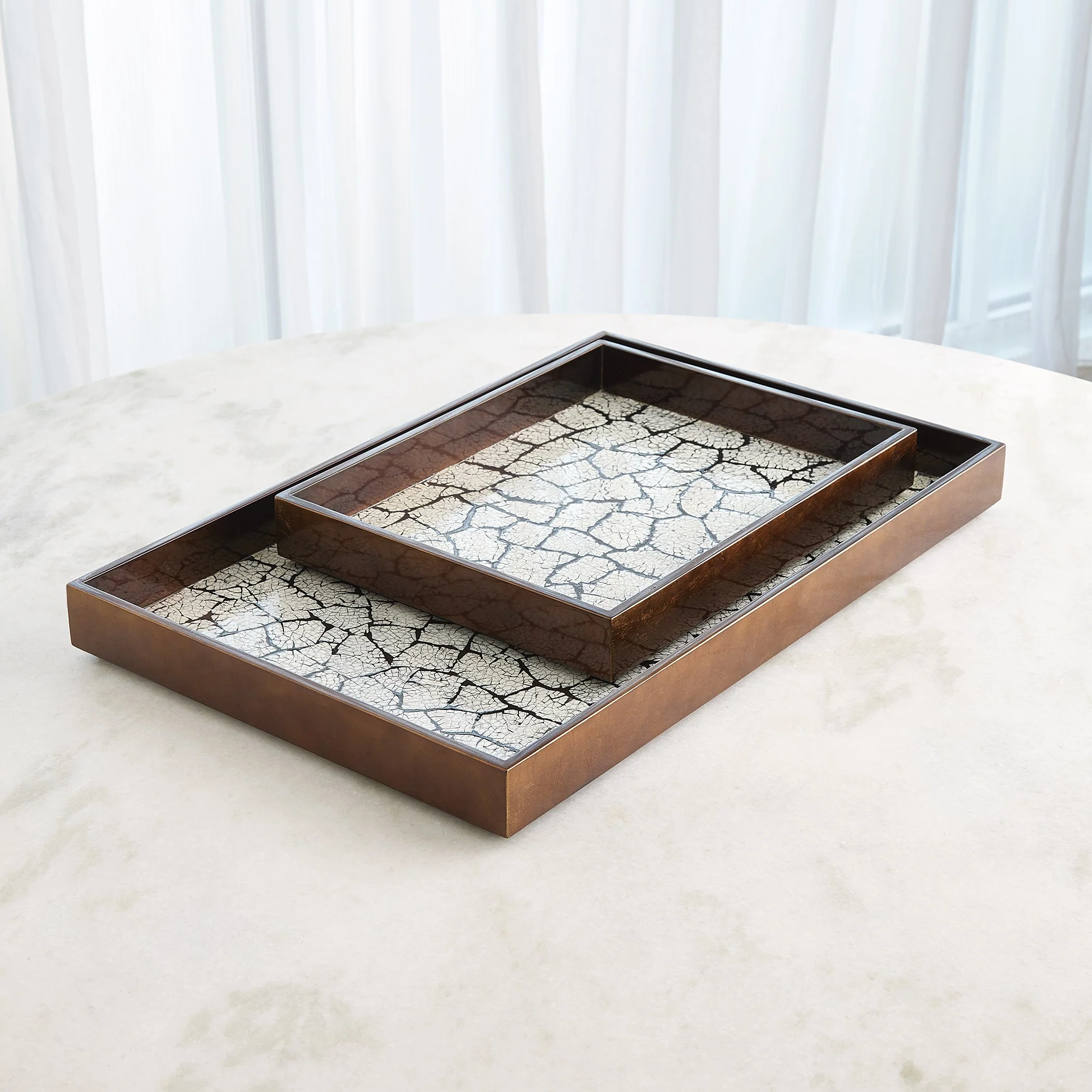 Global Views Eggshell Tray Antique Gold Leaf - Image 6