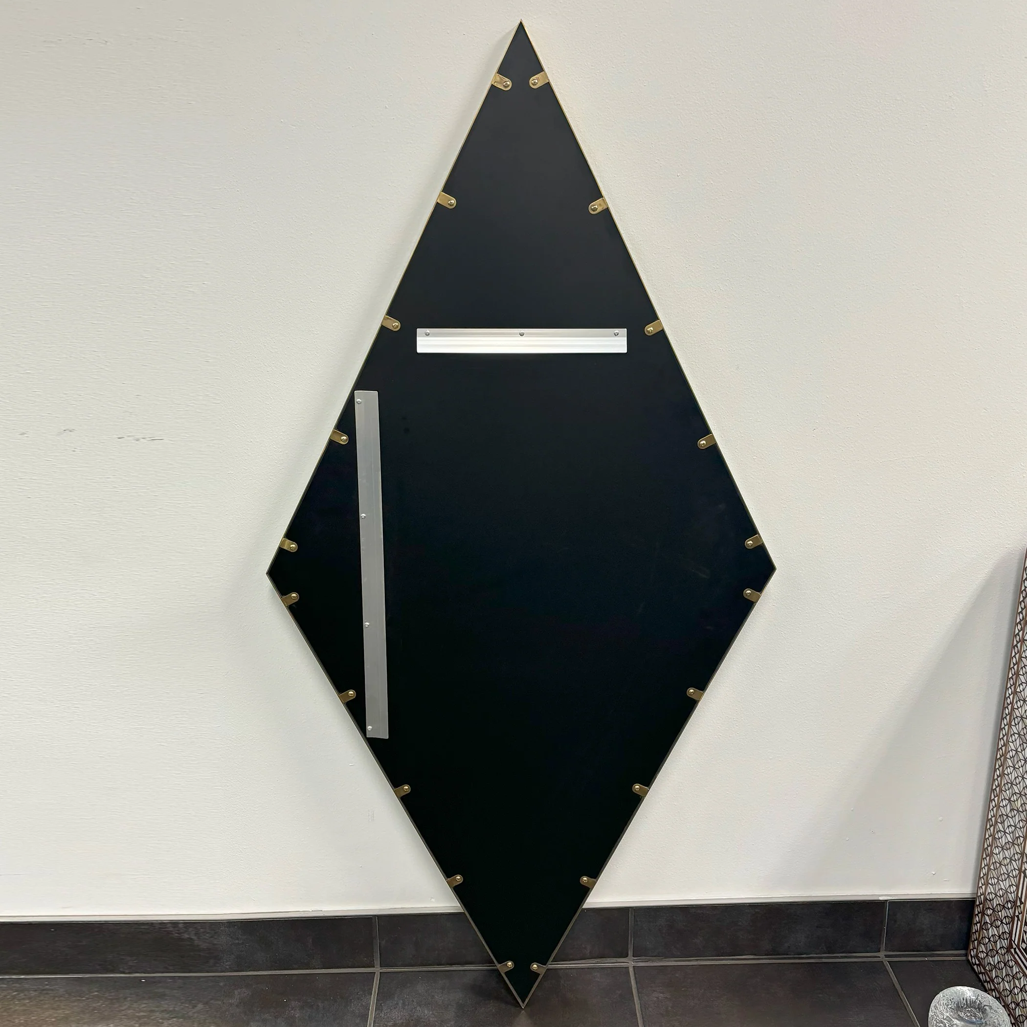 Global Views Elongated Diamond Mirror Brass - Image 2