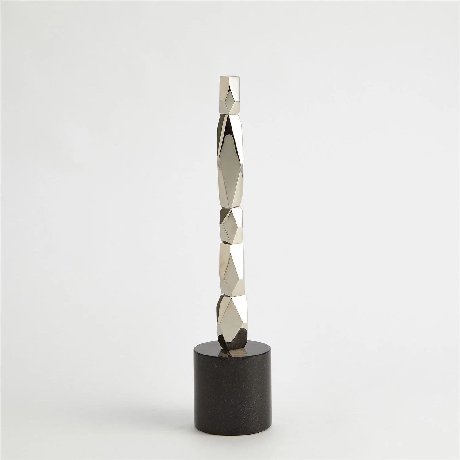 Global Views Facet Block Sculpture - Nickel - Image 2
