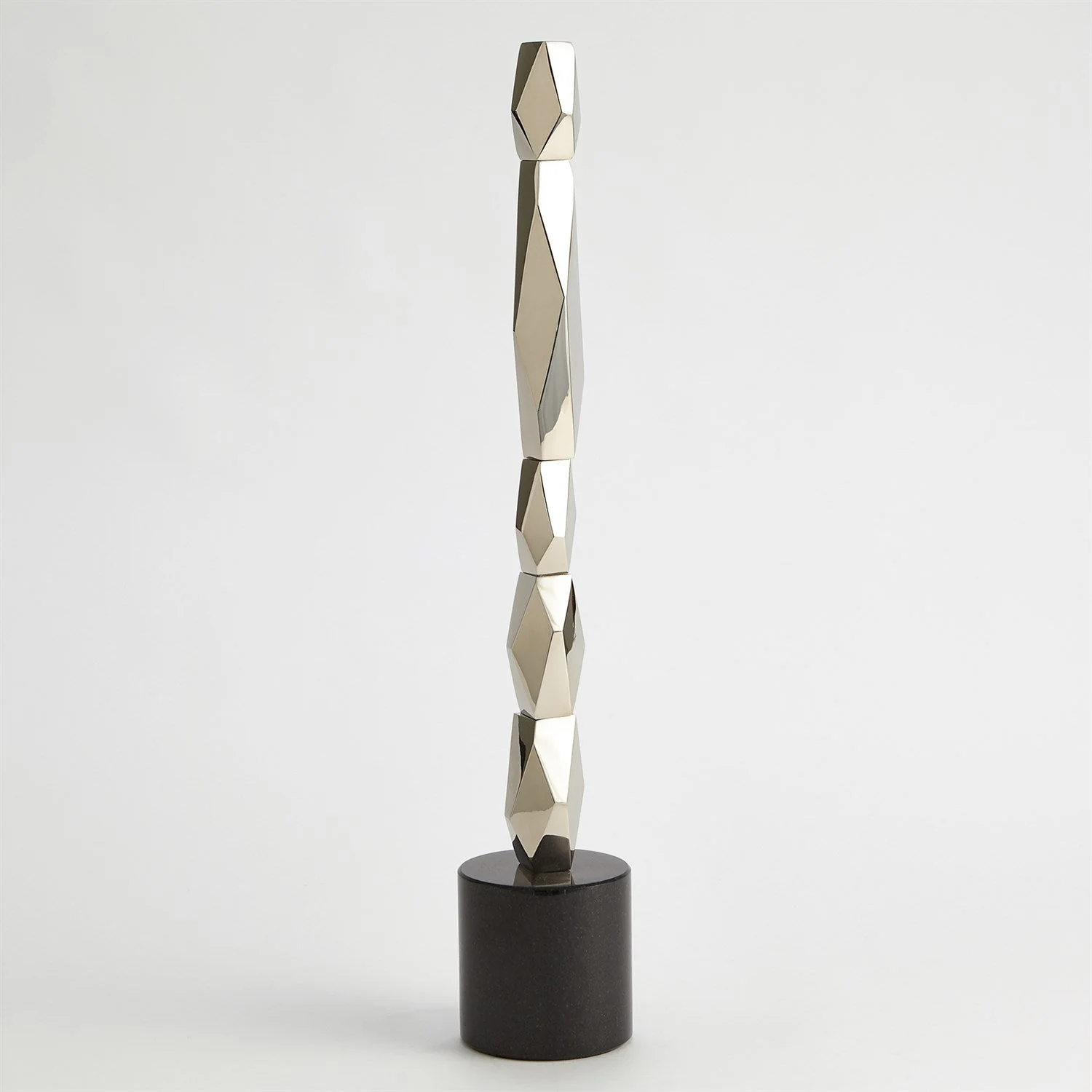 Global Views Facet Block Sculpture - Nickel - Image 4