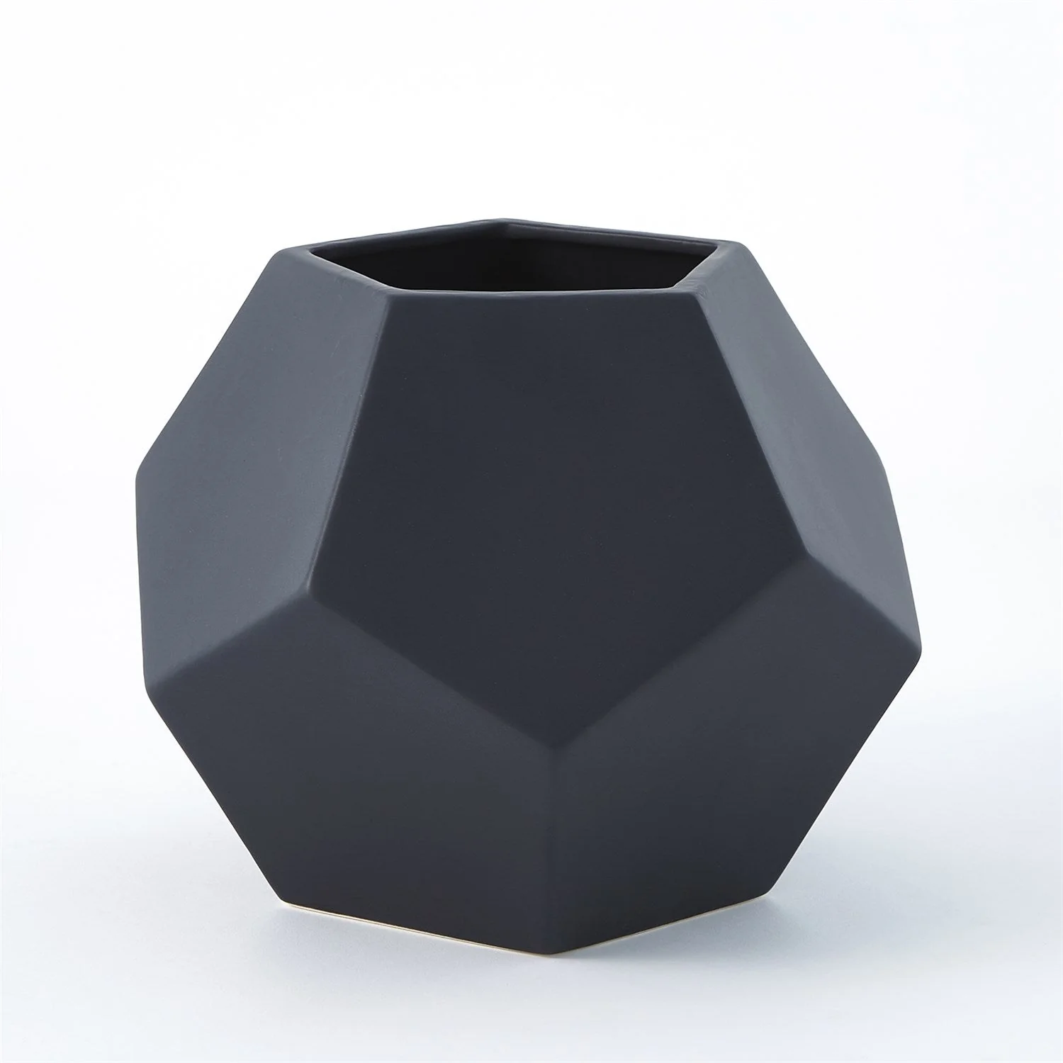 Global Views Faceted Vase - Matte Black - Image 2
