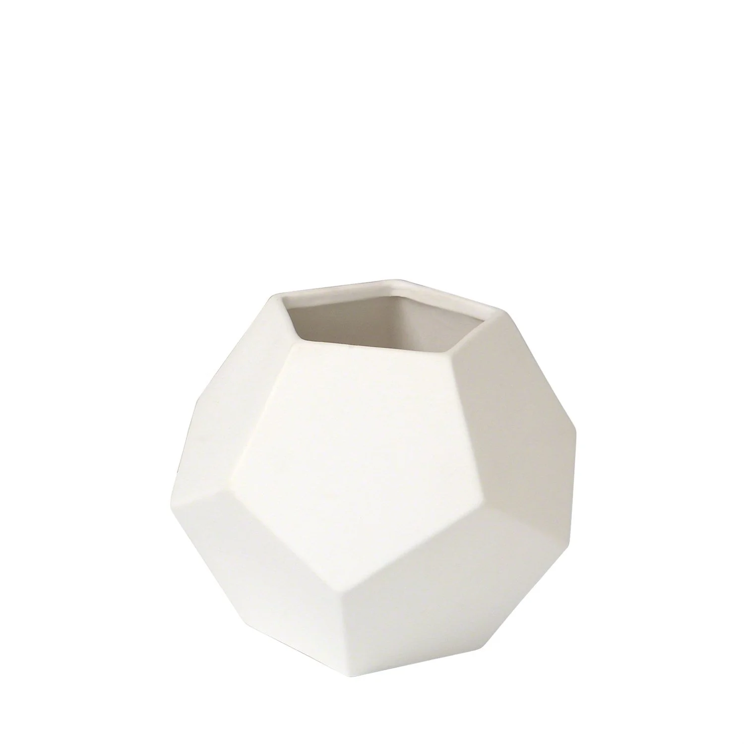 Global Views Faceted Vase - Matte White - Image 2