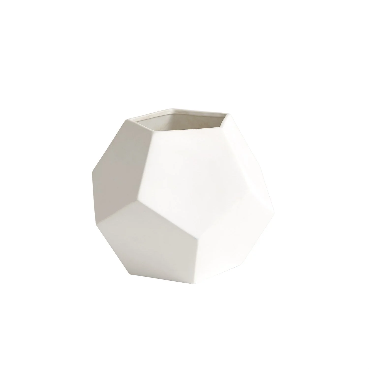 Global Views Faceted Vase - Matte White - Image 3