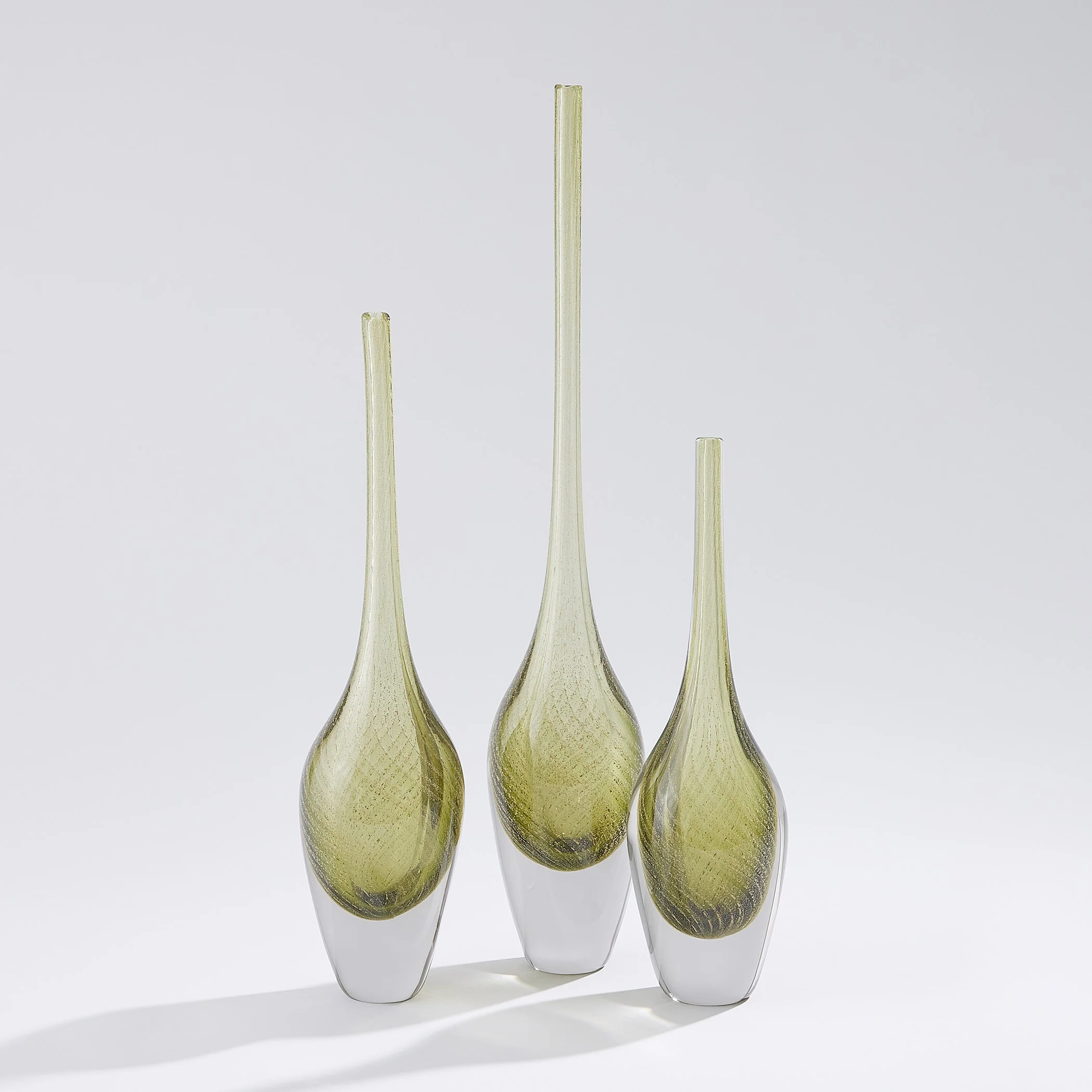 Global Views Flecked Spire Bottle Olive - Image 3