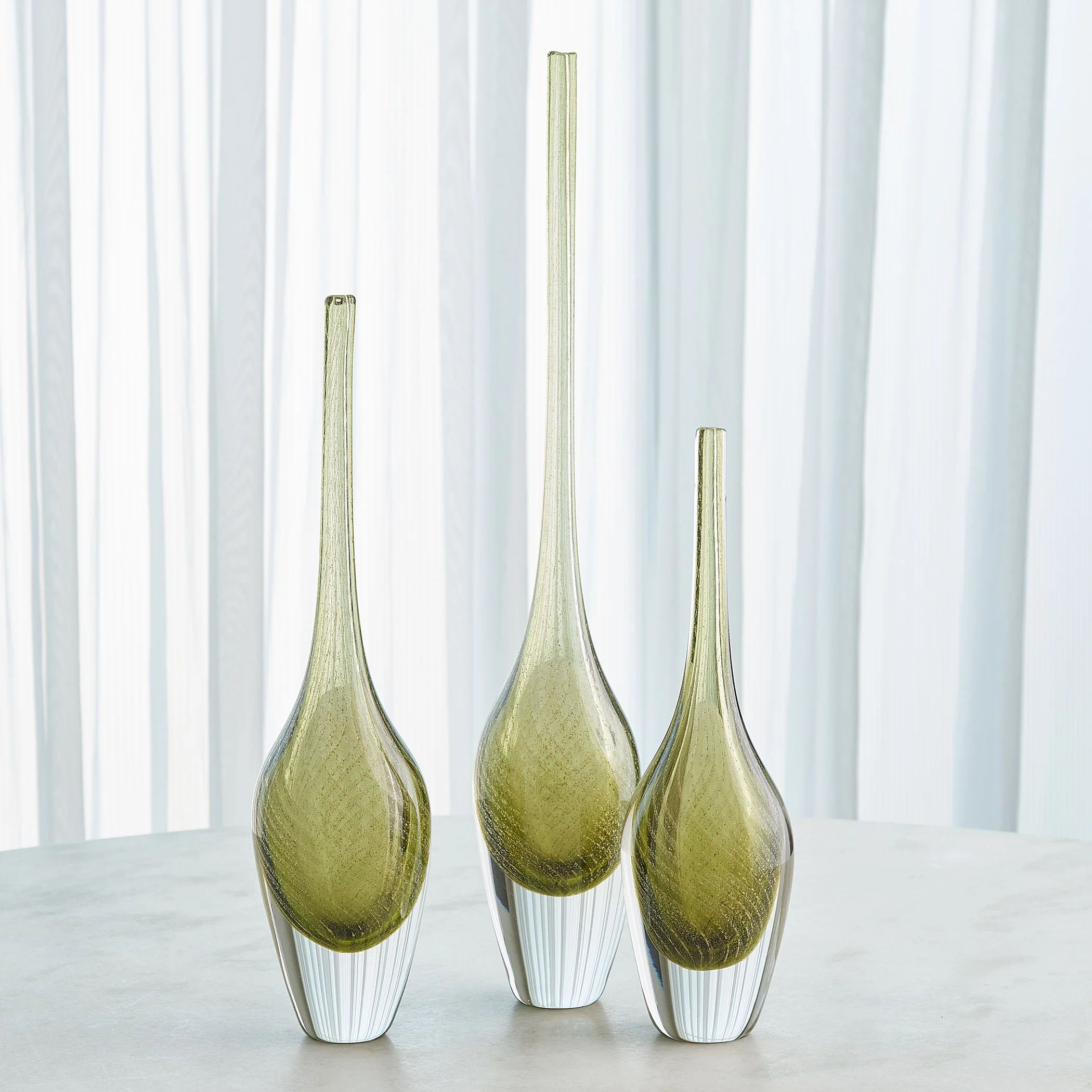 Global Views Flecked Spire Bottle Olive - Image 4