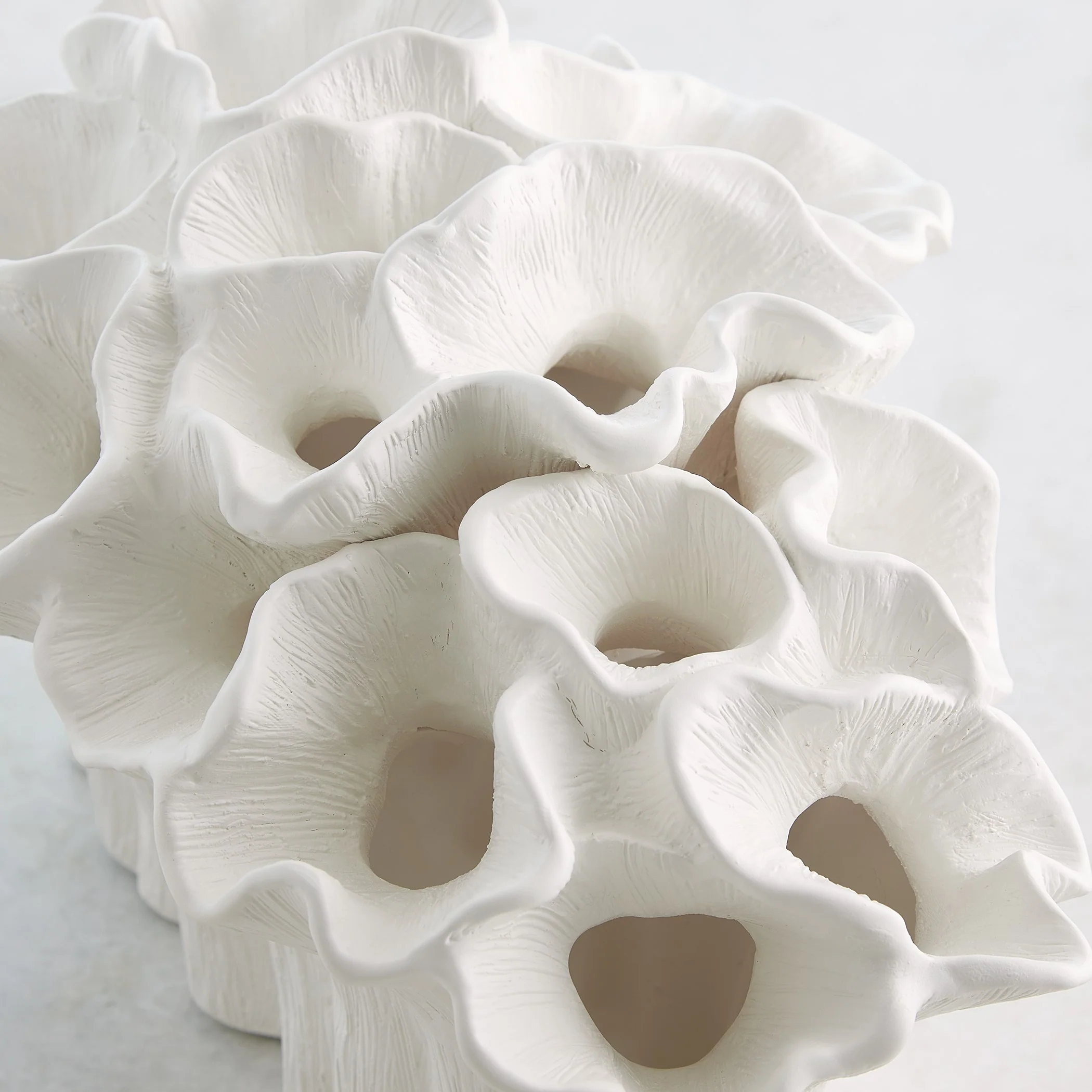 Global Views Flora Coral Bouquet Matte White - Image 2