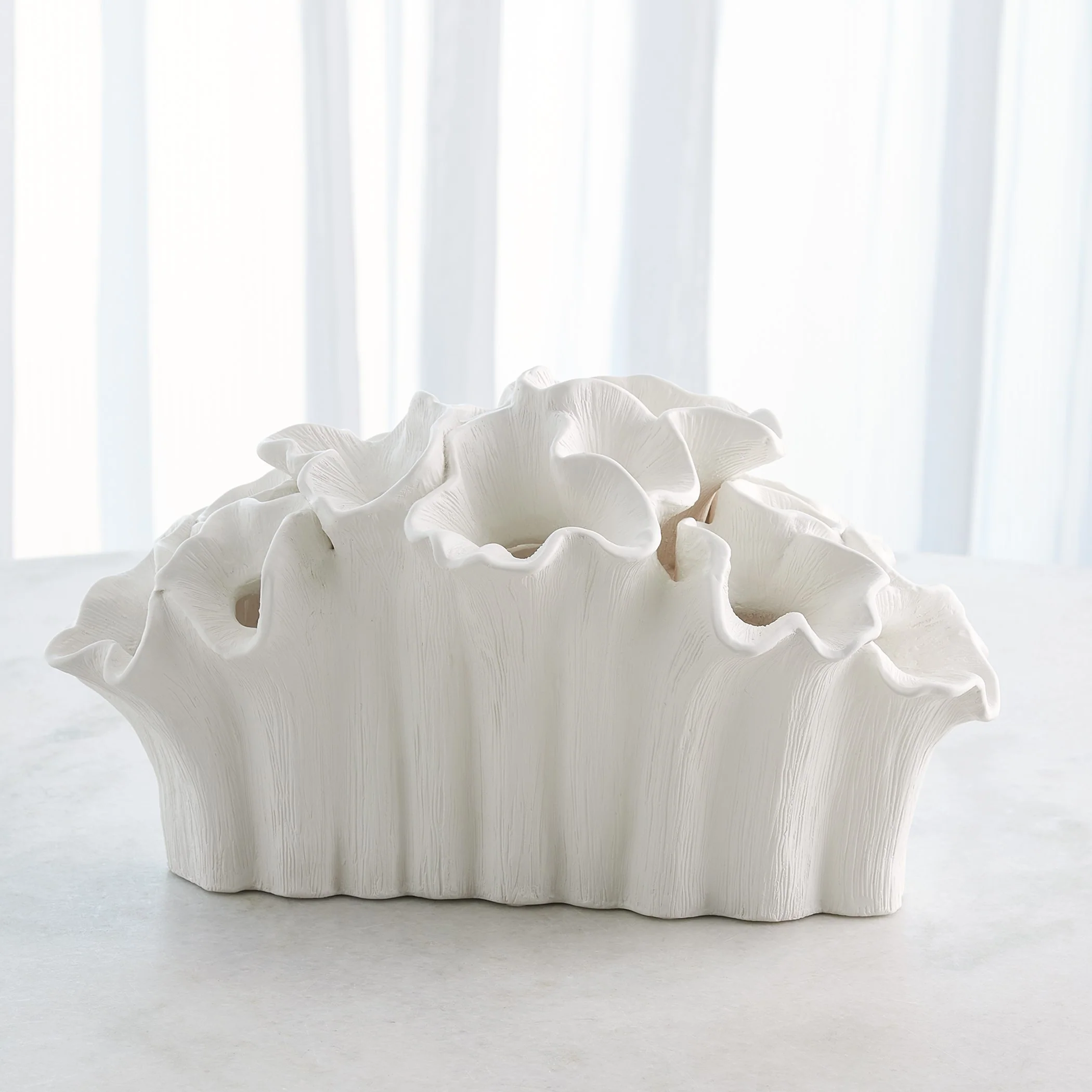 Global Views Flora Coral Bouquet Matte White - Image 5