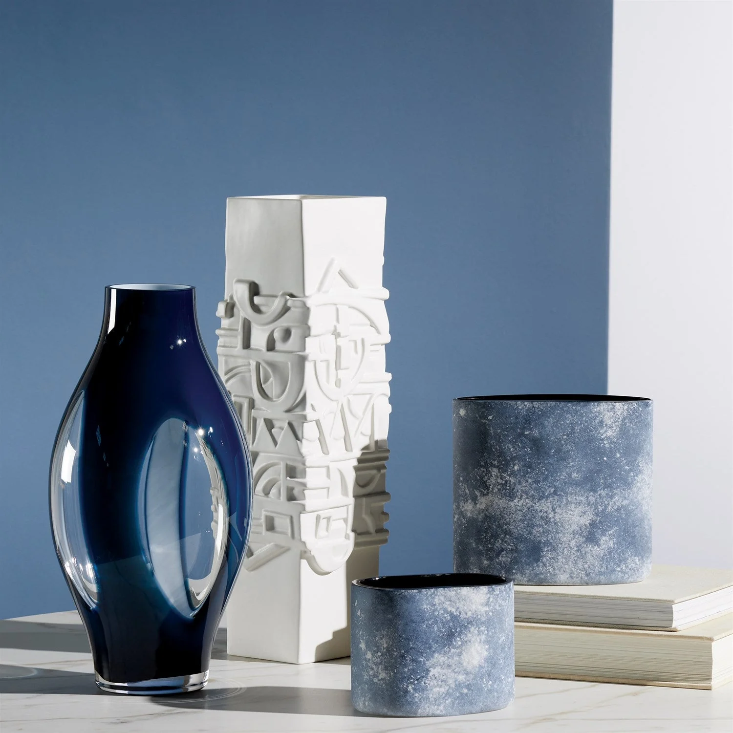 Global Views Fly Through Vase - Night Blue - Image 2