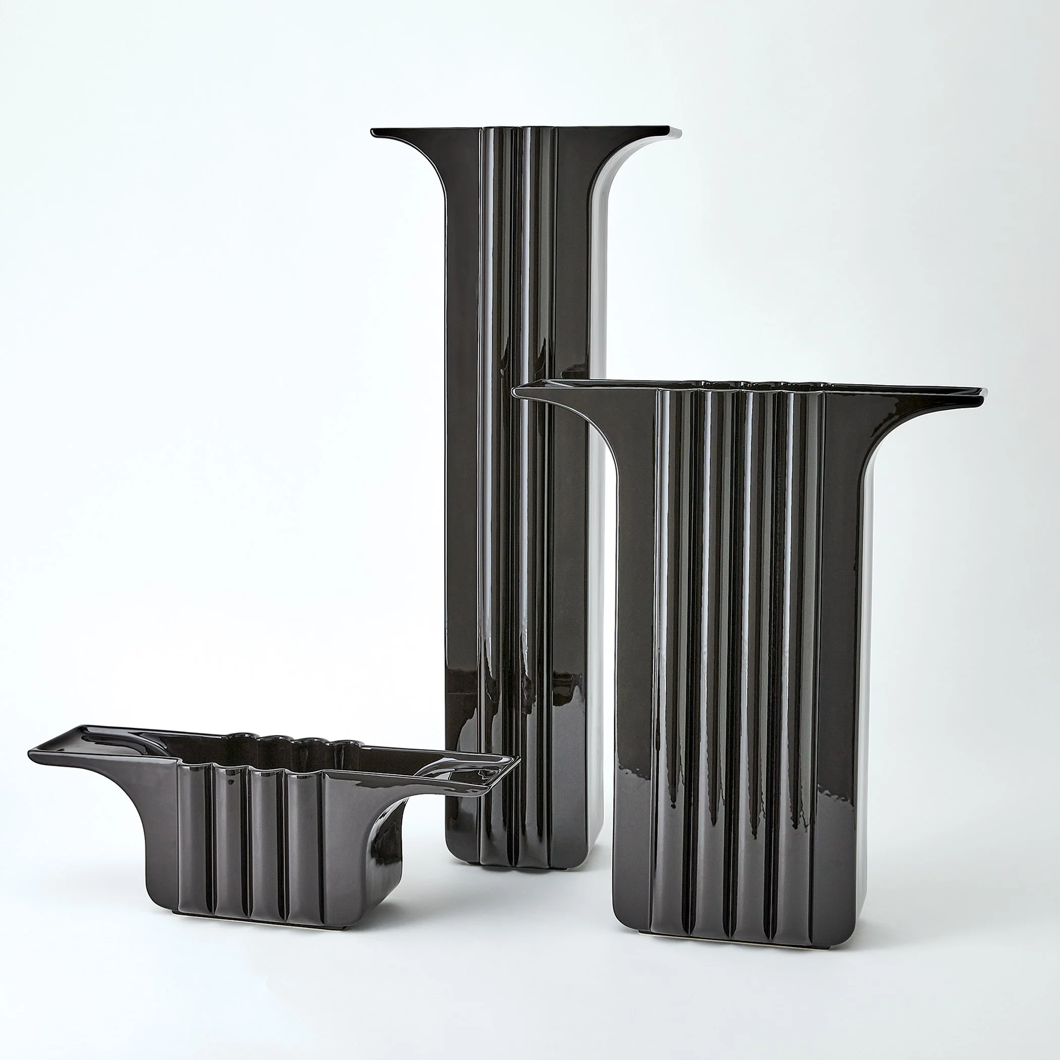Global Views Flying Column Bowl Black - Image 2