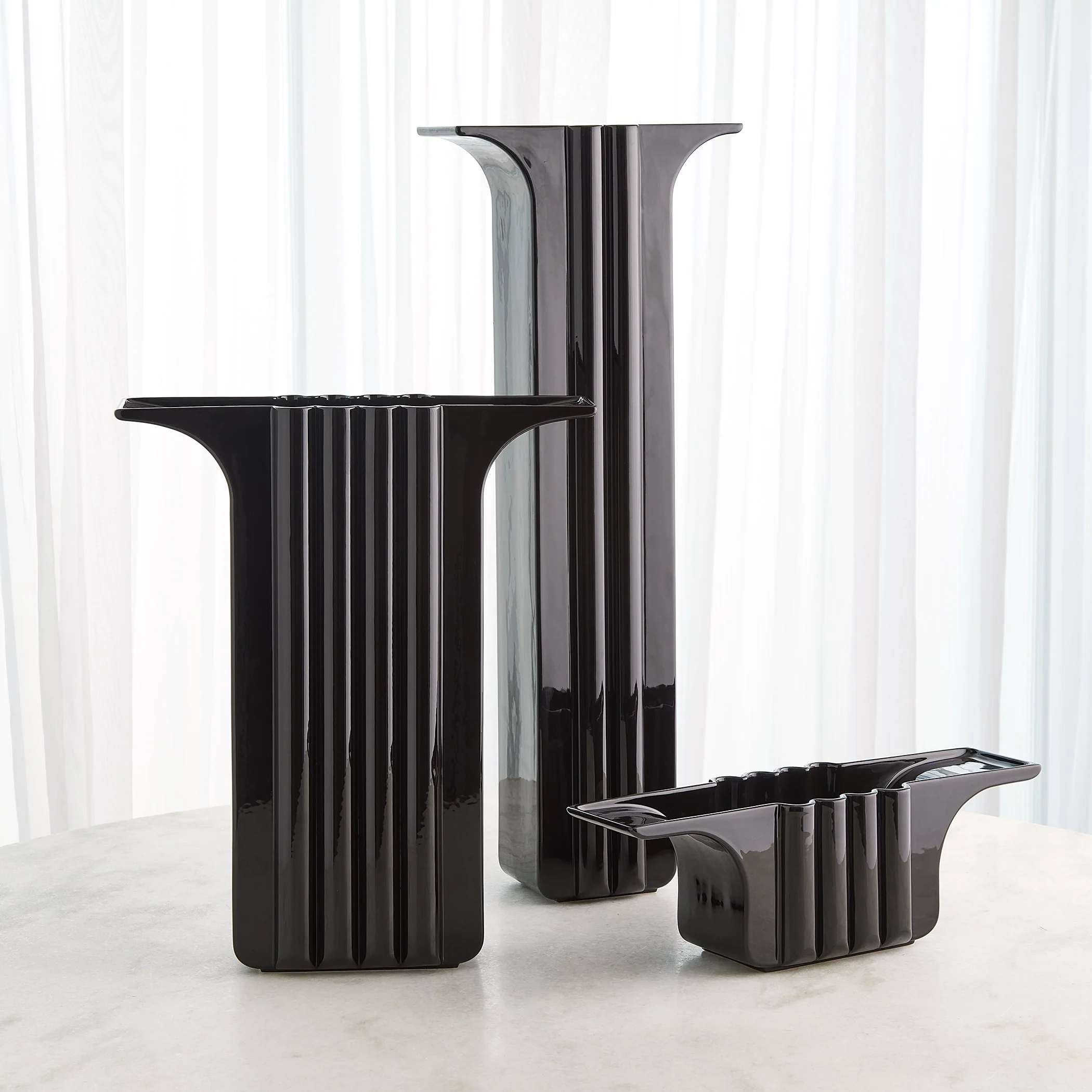 Global Views Flying Column Bowl Black - Image 5