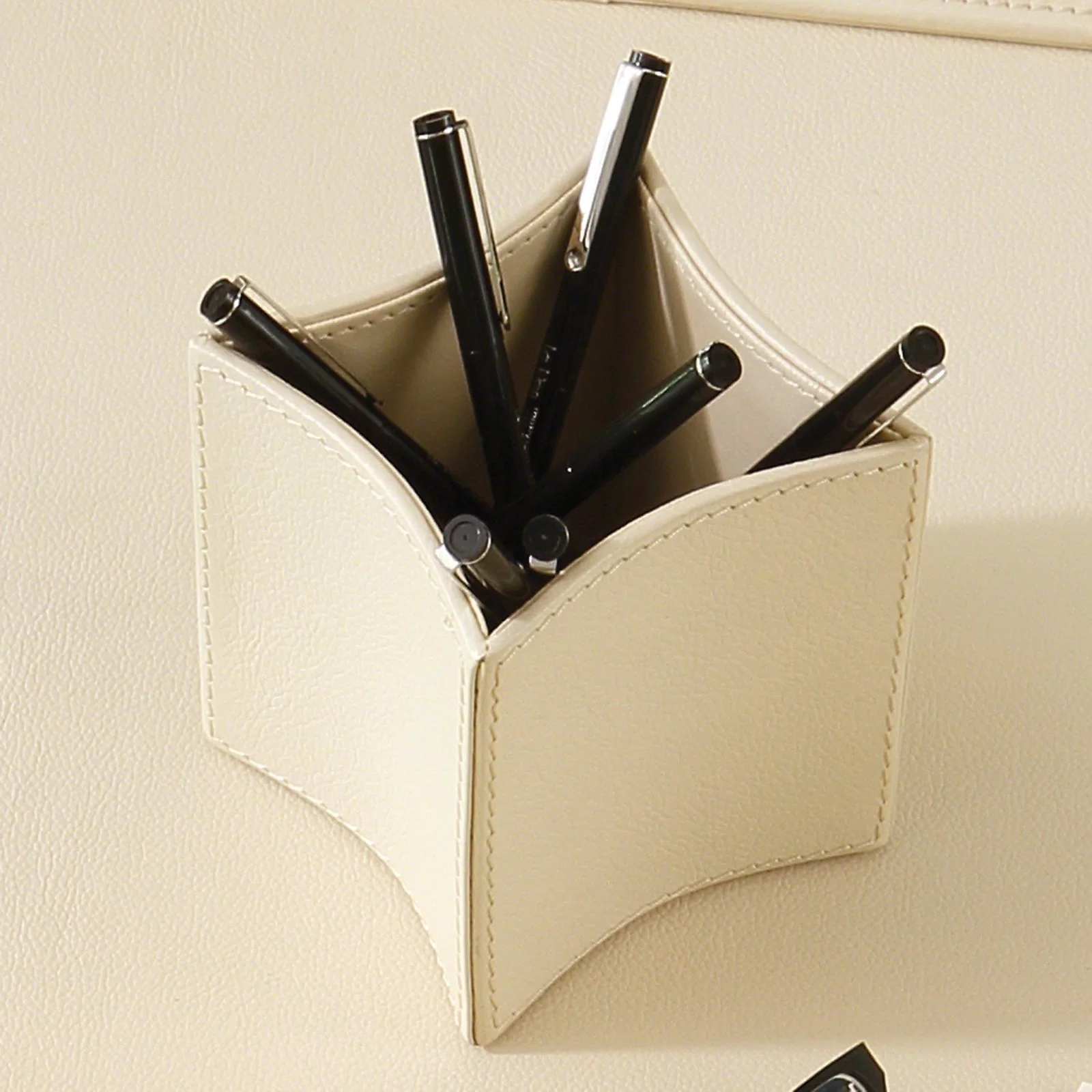 Global Views Folded Leather Pencil Cup - Image 3