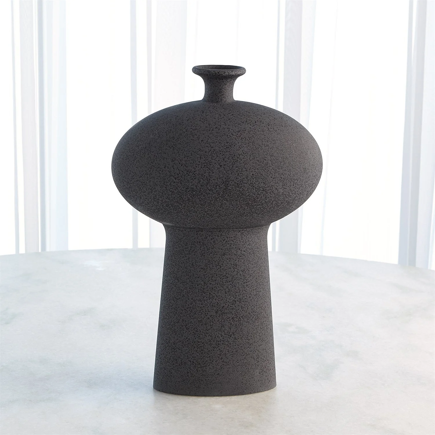 Global Views Folk Vase - Black Stone - Image 10