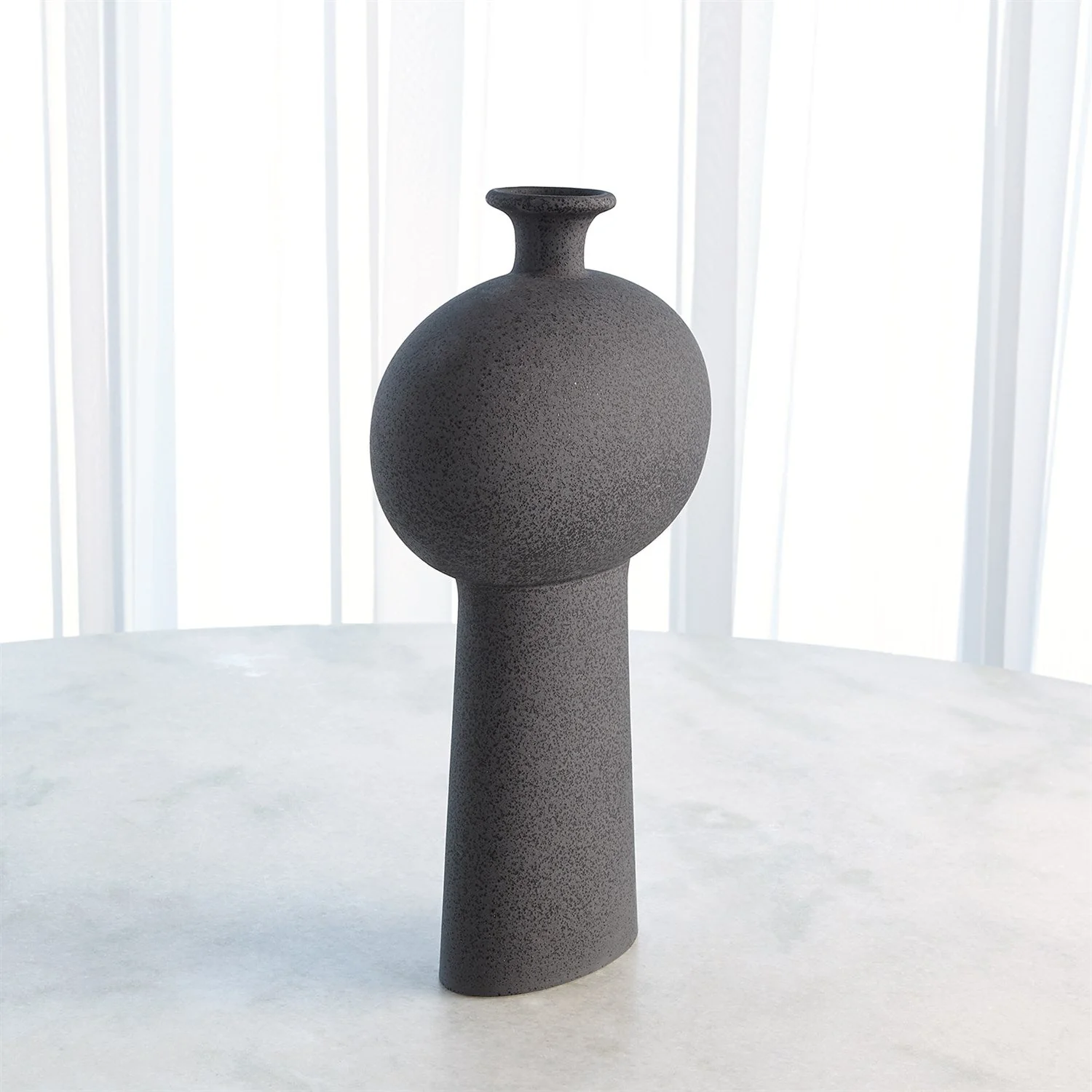Global Views Folk Vase - Black Stone - Image 11