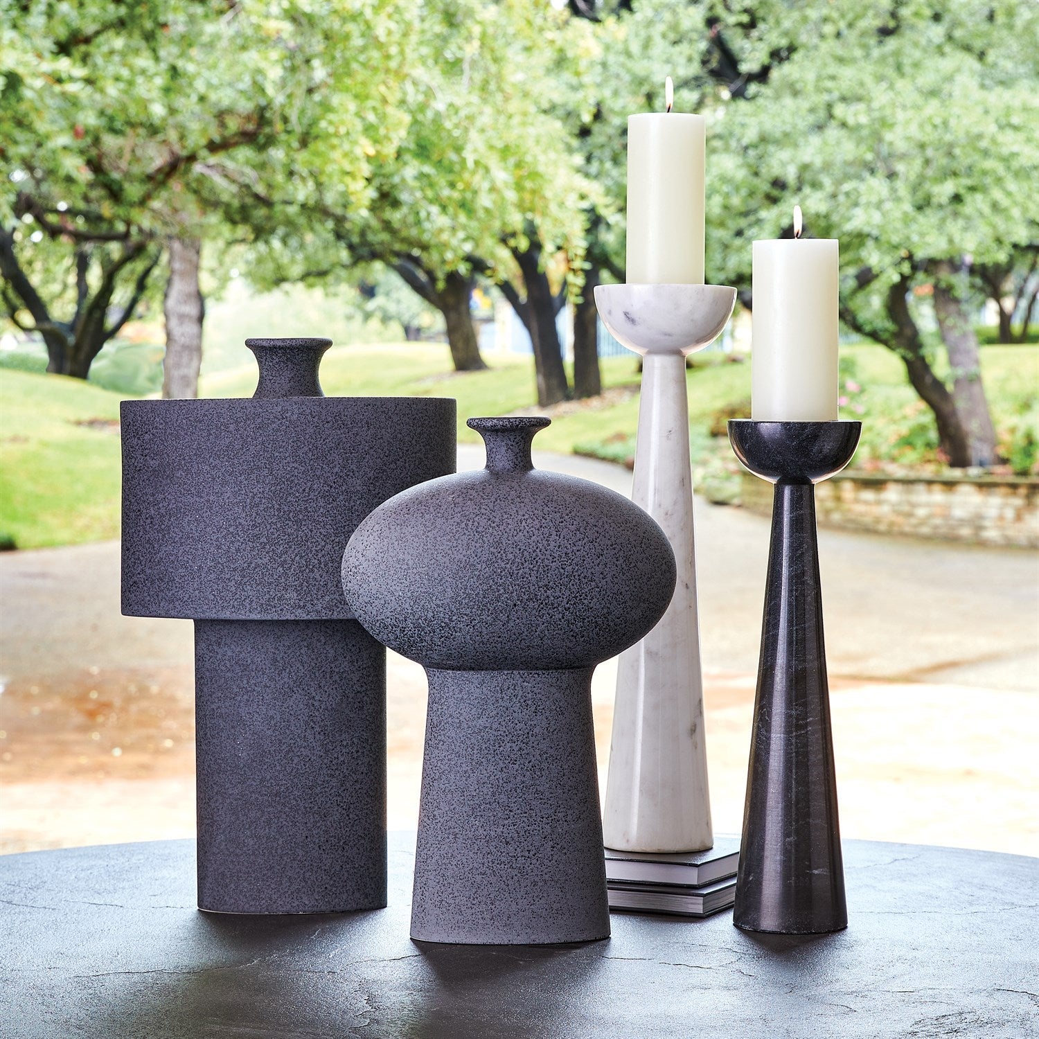 Global Views Folk Vase - Black Stone - Image 2