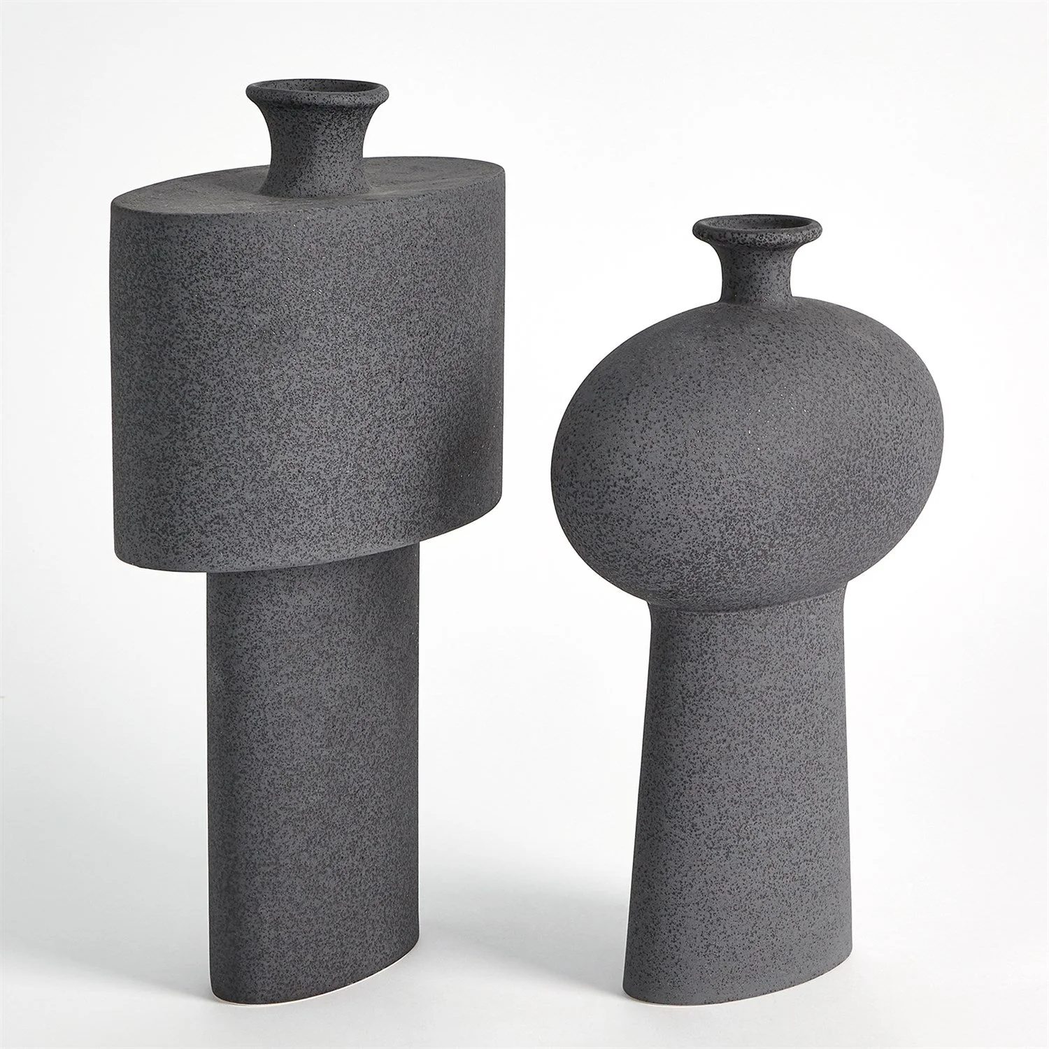 Global Views Folk Vase - Black Stone - Image 4