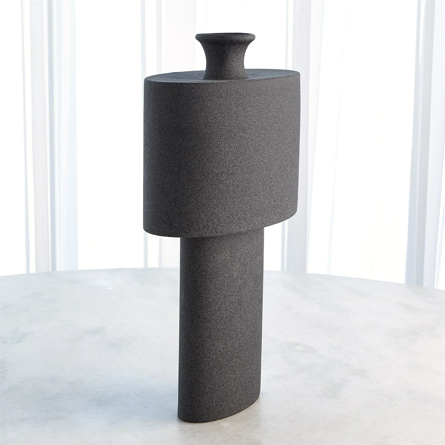 Global Views Folk Vase - Black Stone - Image 8