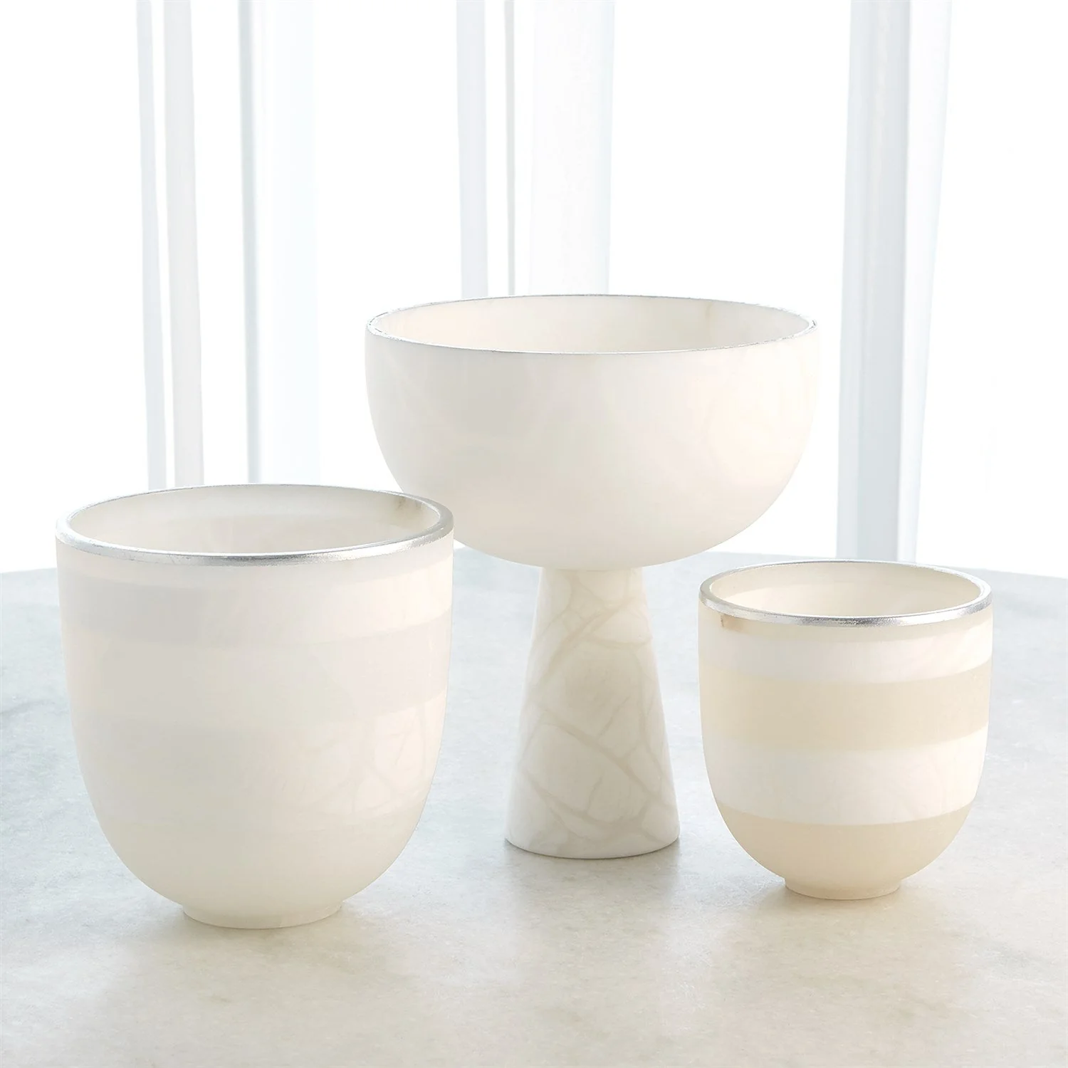 Global Views Footed Alabaster Bowl - Image 4