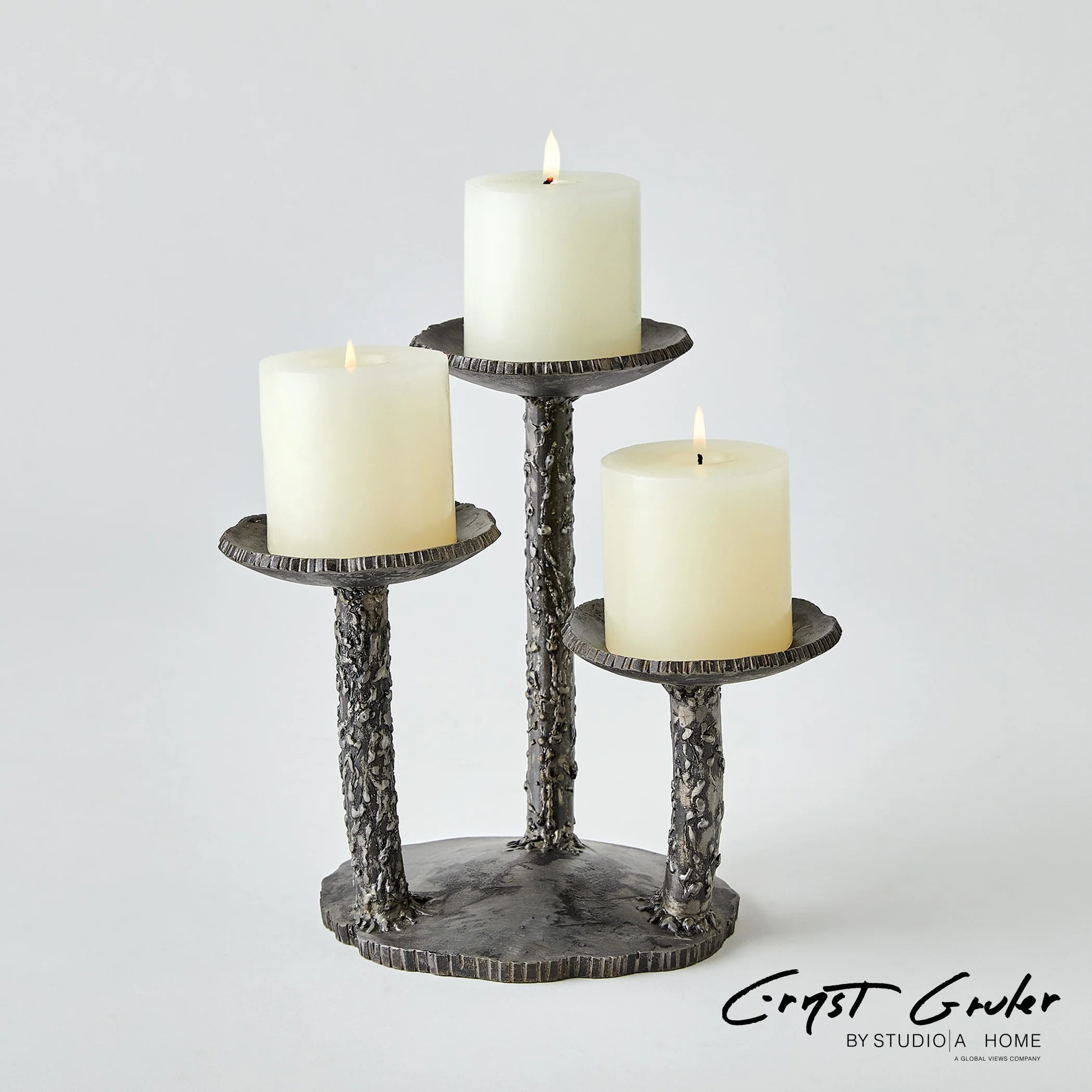 Global Views Forest Blossom Candle Holder Natural Iron - Image 2